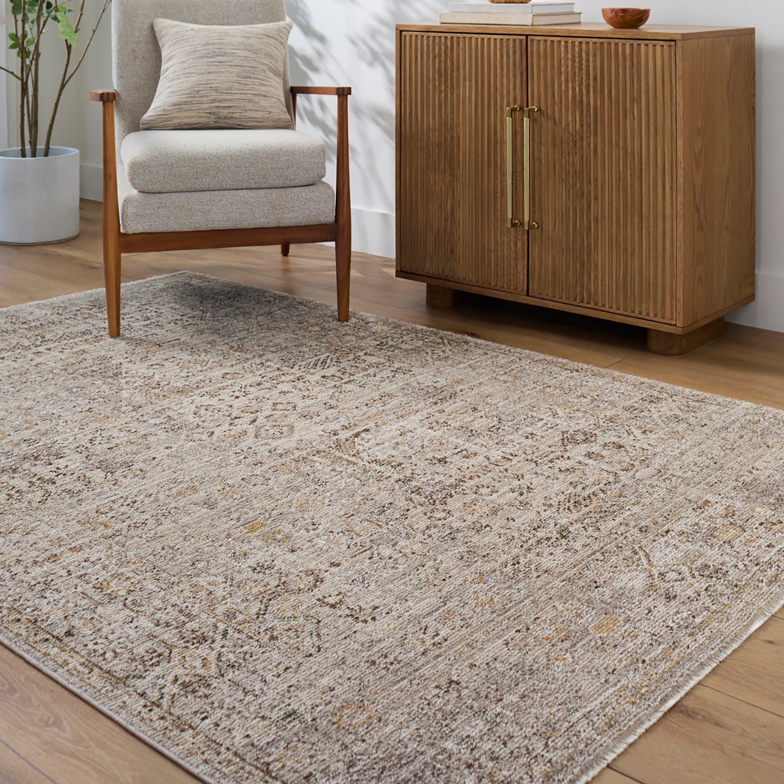 GABRY Galey Alix x Livabliss Vintage Traditional Oriental Boho Brown/Taupe Area Rug