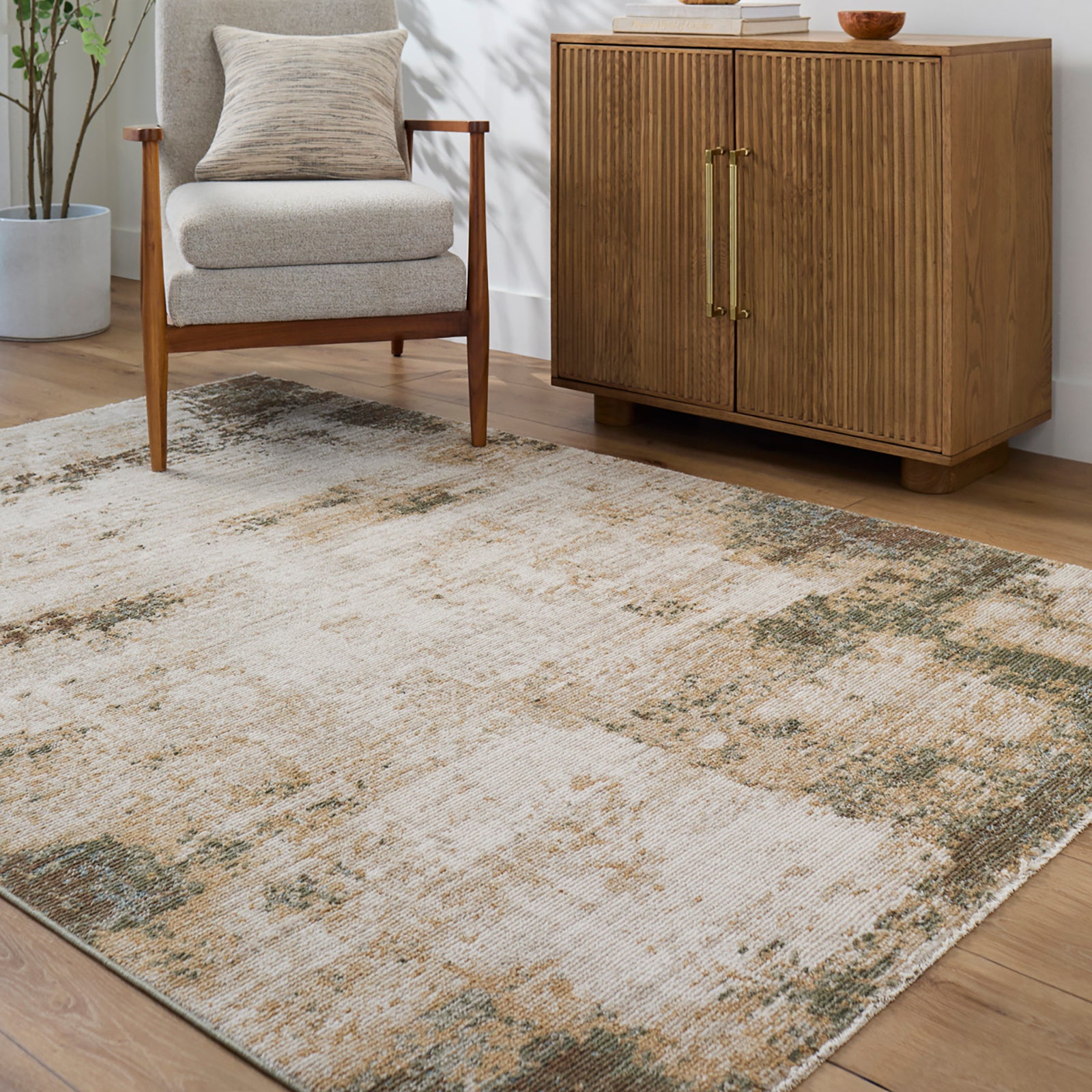TALI Galey Alix x Livabliss Abstract Modern Marble Brown/Cream Area Rug