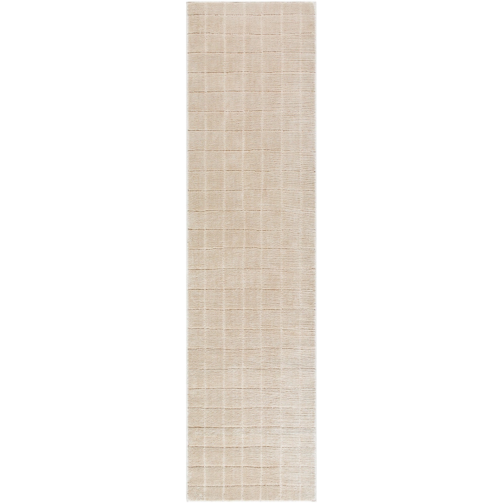 AMINA Our PNW Home x Livabliss Scandi High Pile Light Beige/Light Brown Runner Rug