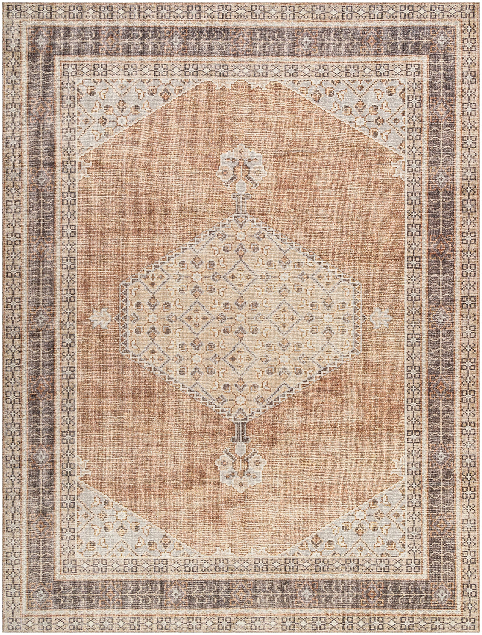 SIMRAN Becki Owens x Livabliss Vintage Traditional Oriental Boho Cinnamon Area Rug