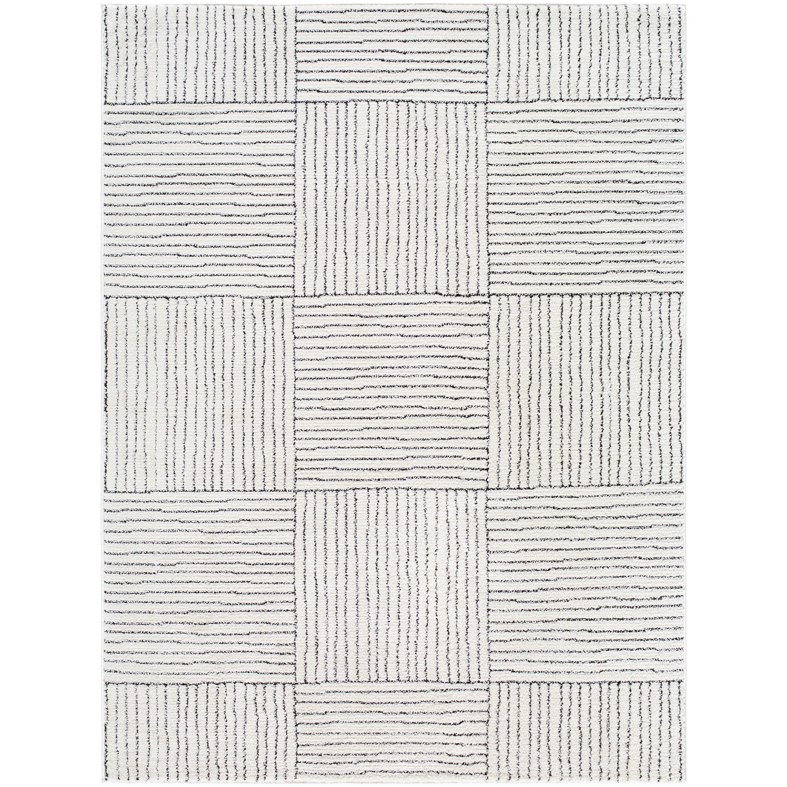 LORAINE Galey Alix x Livabliss Modern Scandi High Pile Ivory/Dark Brown Runner Rug