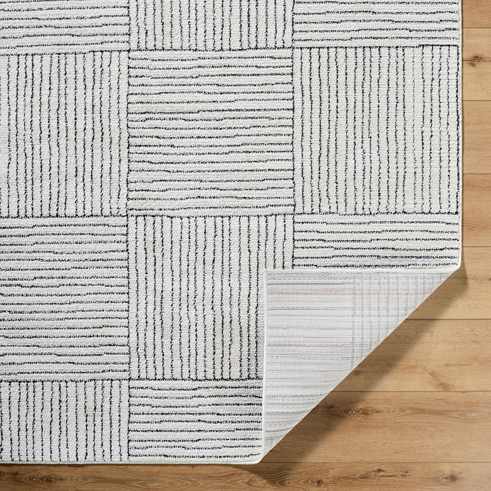 LORAINE Galey Alix x Livabliss Modern Scandi High Pile Ivory/Black Runner Rug