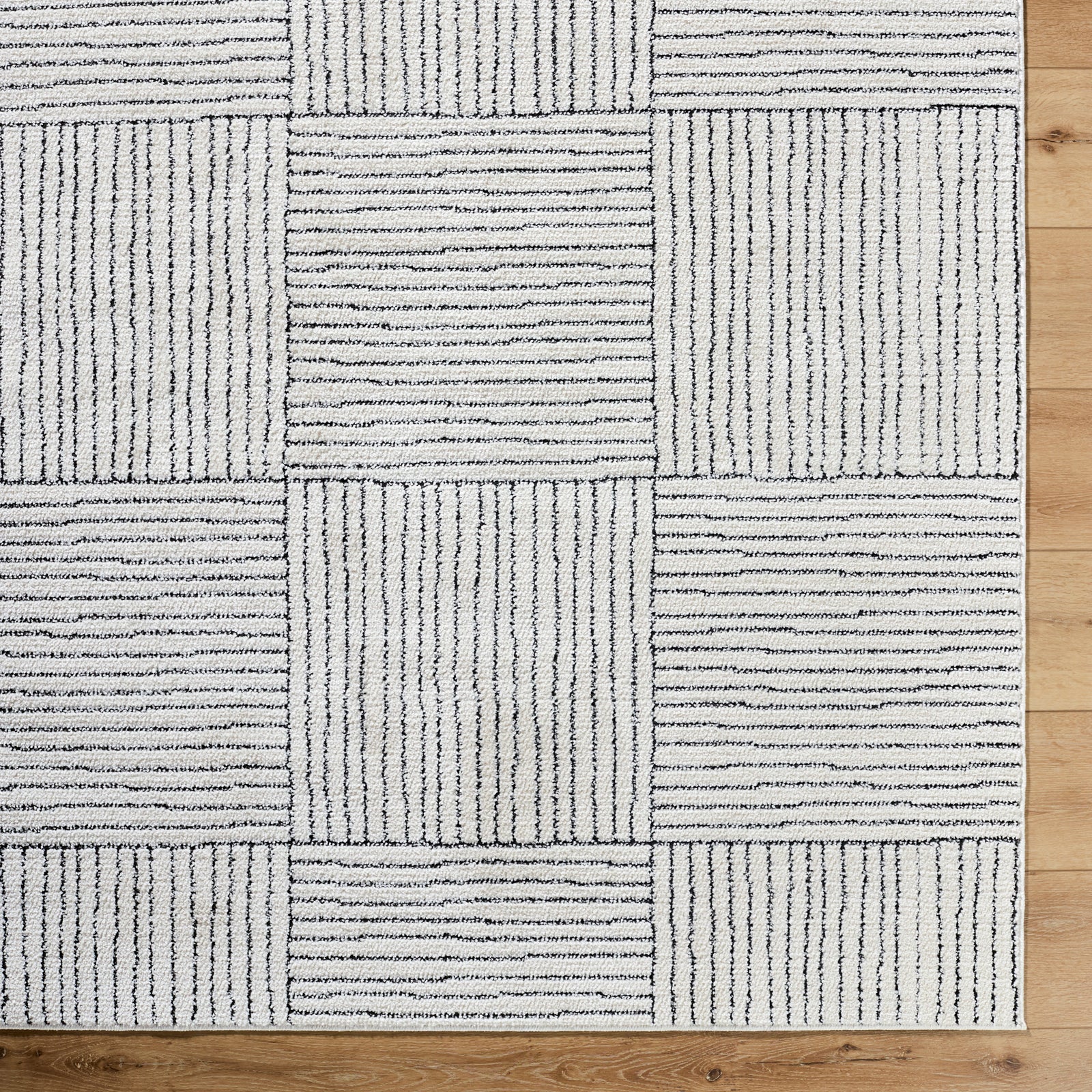 LORAINE Galey Alix x Livabliss Modern Scandi High Pile Ivory/Black Runner Rug