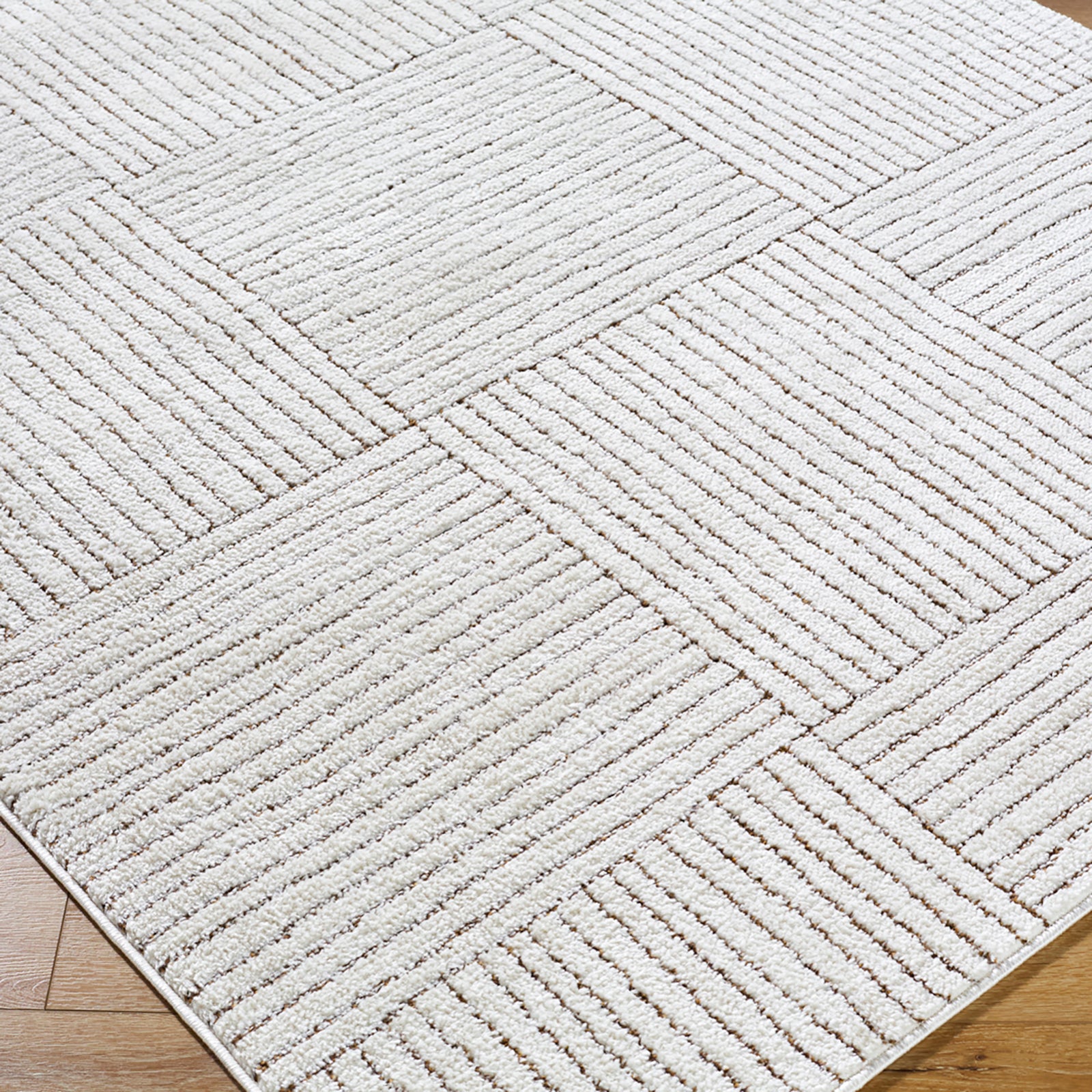 LORAINE Galey Alix x Livabliss Modern Scandi High Pile Ivory/Dark Brown Runner Rug