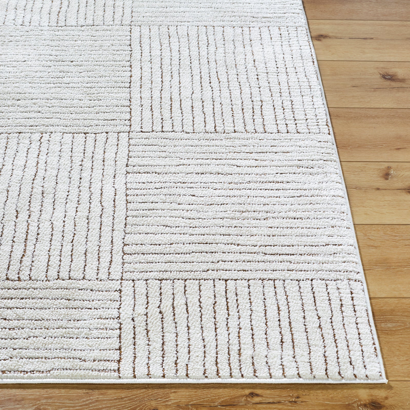 LORAINE Galey Alix x Livabliss Modern Scandi High Pile Ivory/Dark Brown Runner Rug