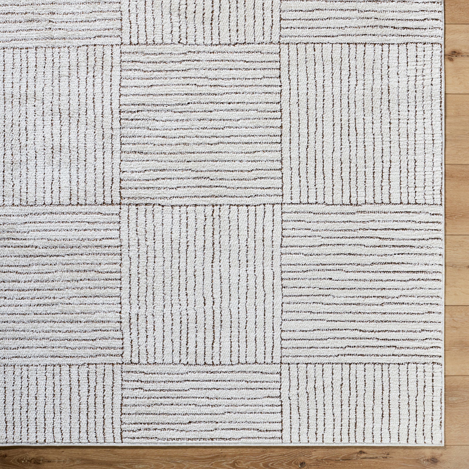 LORAINE Galey Alix x Livabliss Modern Scandi High Pile Ivory/Dark Brown Runner Rug