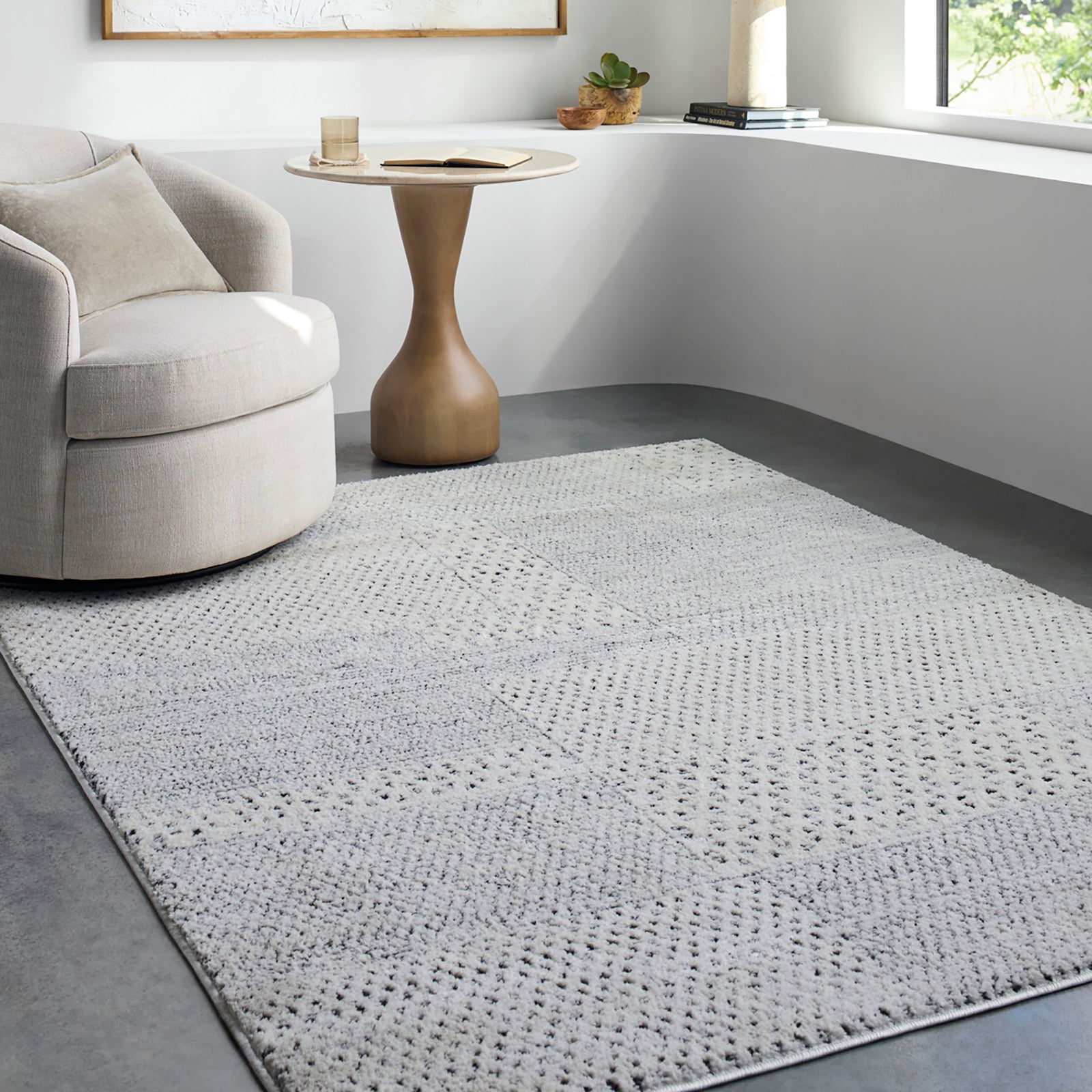MARJOLAINE Galey Alix x Livabliss Modern Scandi High Pile Ivory/Black Runner Rug