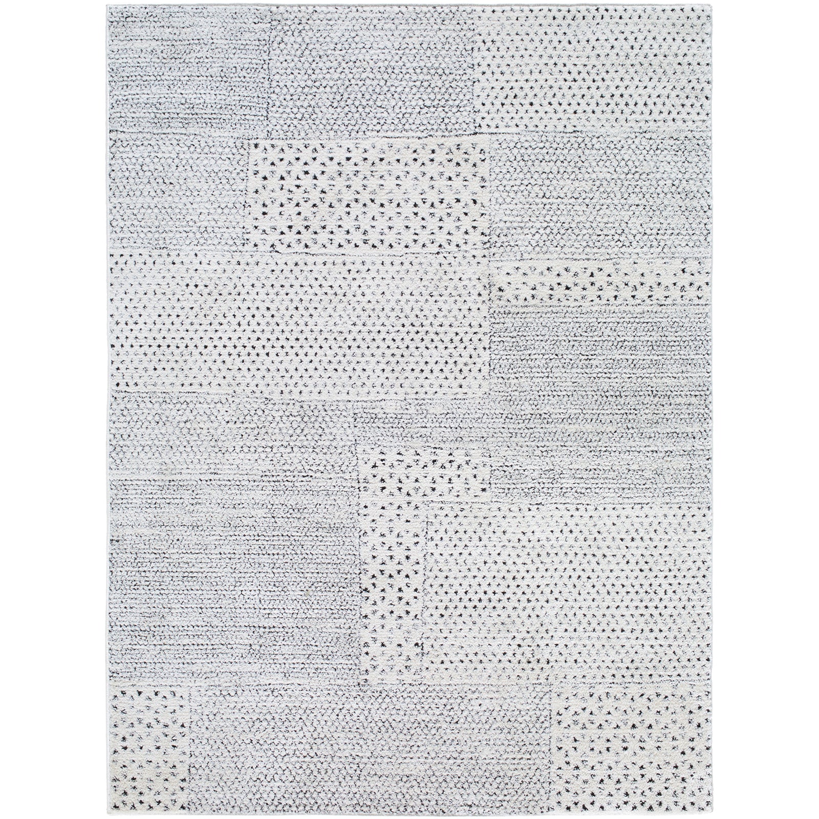 MARJOLAINE Galey Alix x Livabliss Modern Scandi High Pile Ivory/Black Runner Rug