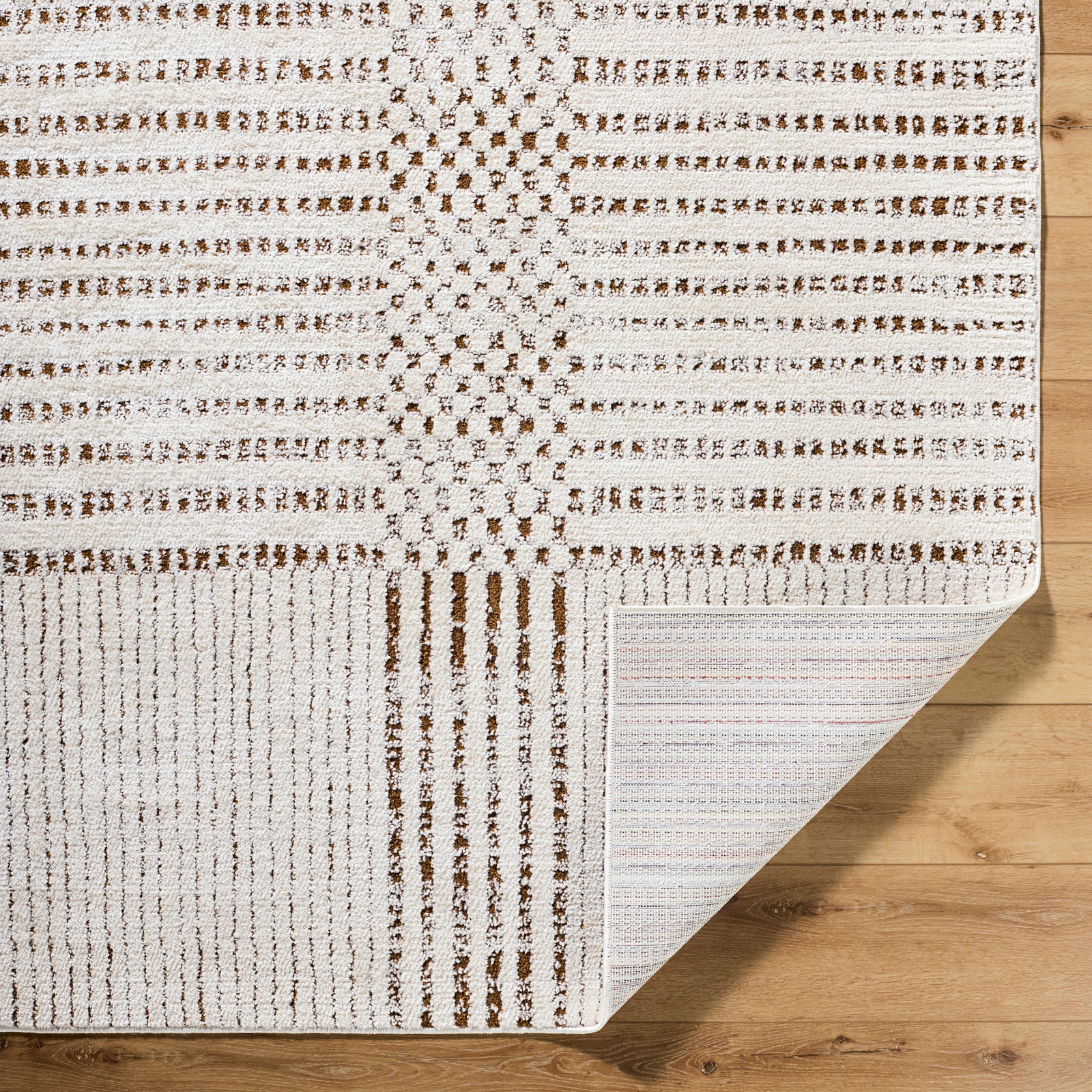 CHARLAINE Galey Alix x Livabliss Modern Scandi High Pile Ivory/Dark Brown Runner Rug