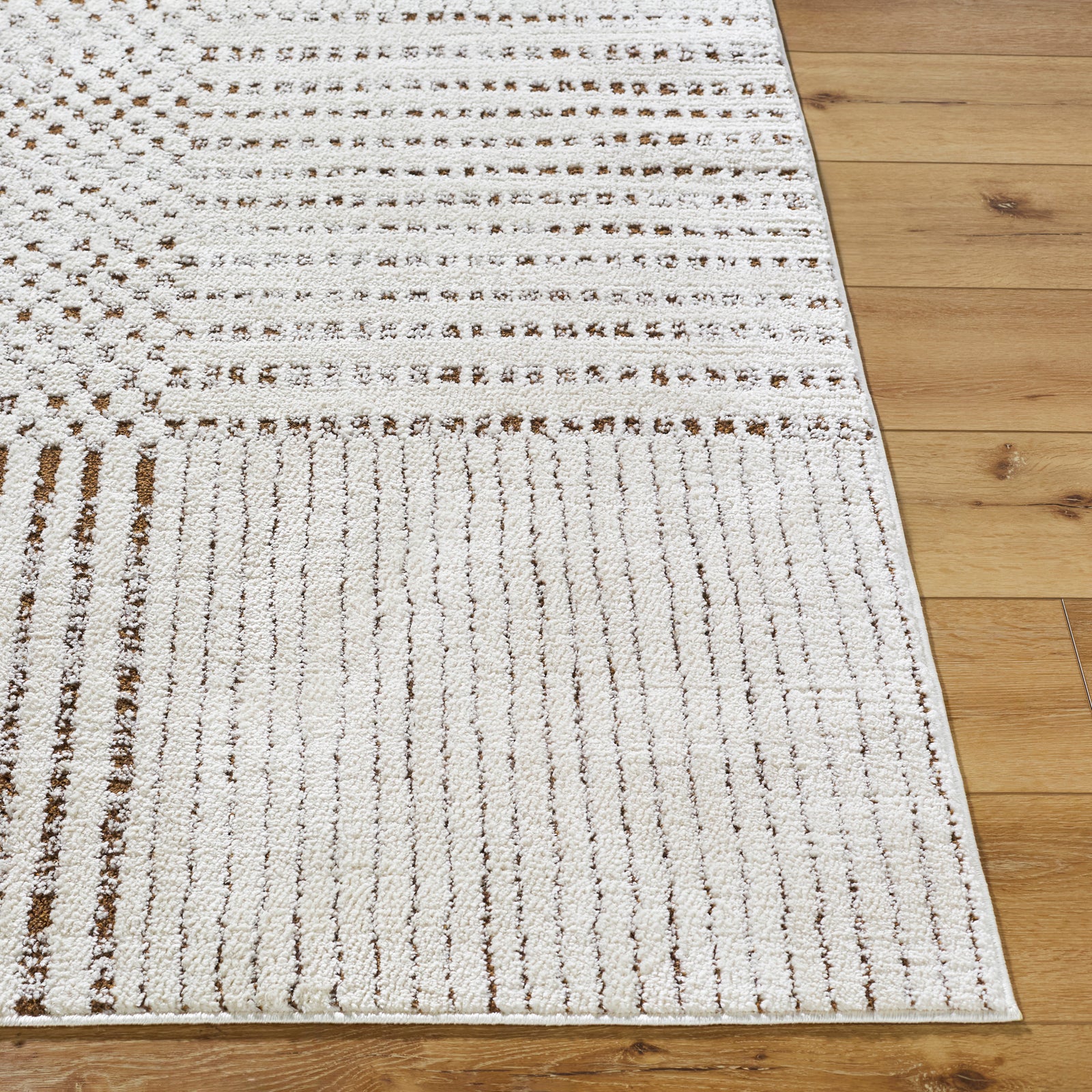CHARLAINE Galey Alix x Livabliss Modern Scandi High Pile Ivory/Dark Brown Runner Rug