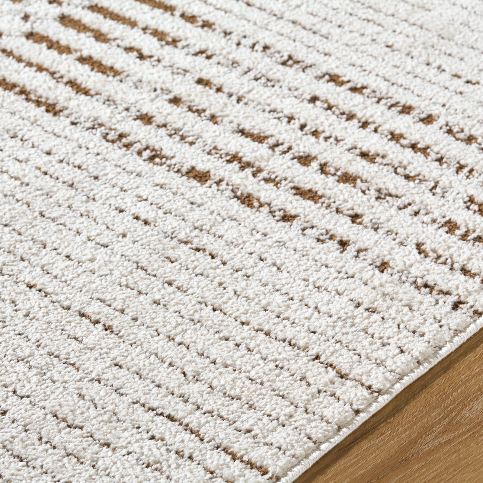 CHARLAINE Galey Alix x Livabliss Modern Scandi High Pile Ivory/Dark Brown Runner Rug