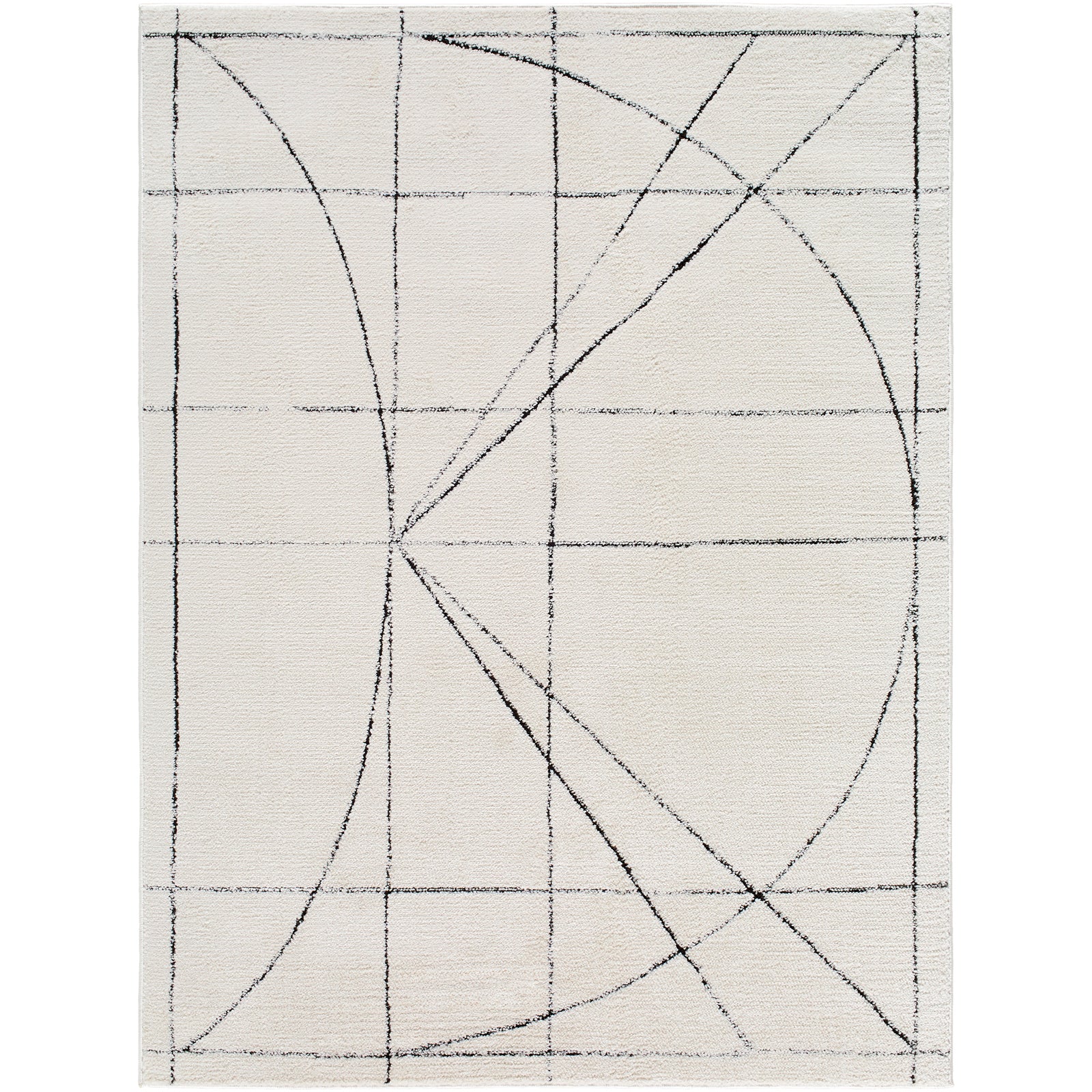ROMAINE Galey Alix x Livabliss Modern Scandi High Pile Ivory/Black Runner Rug