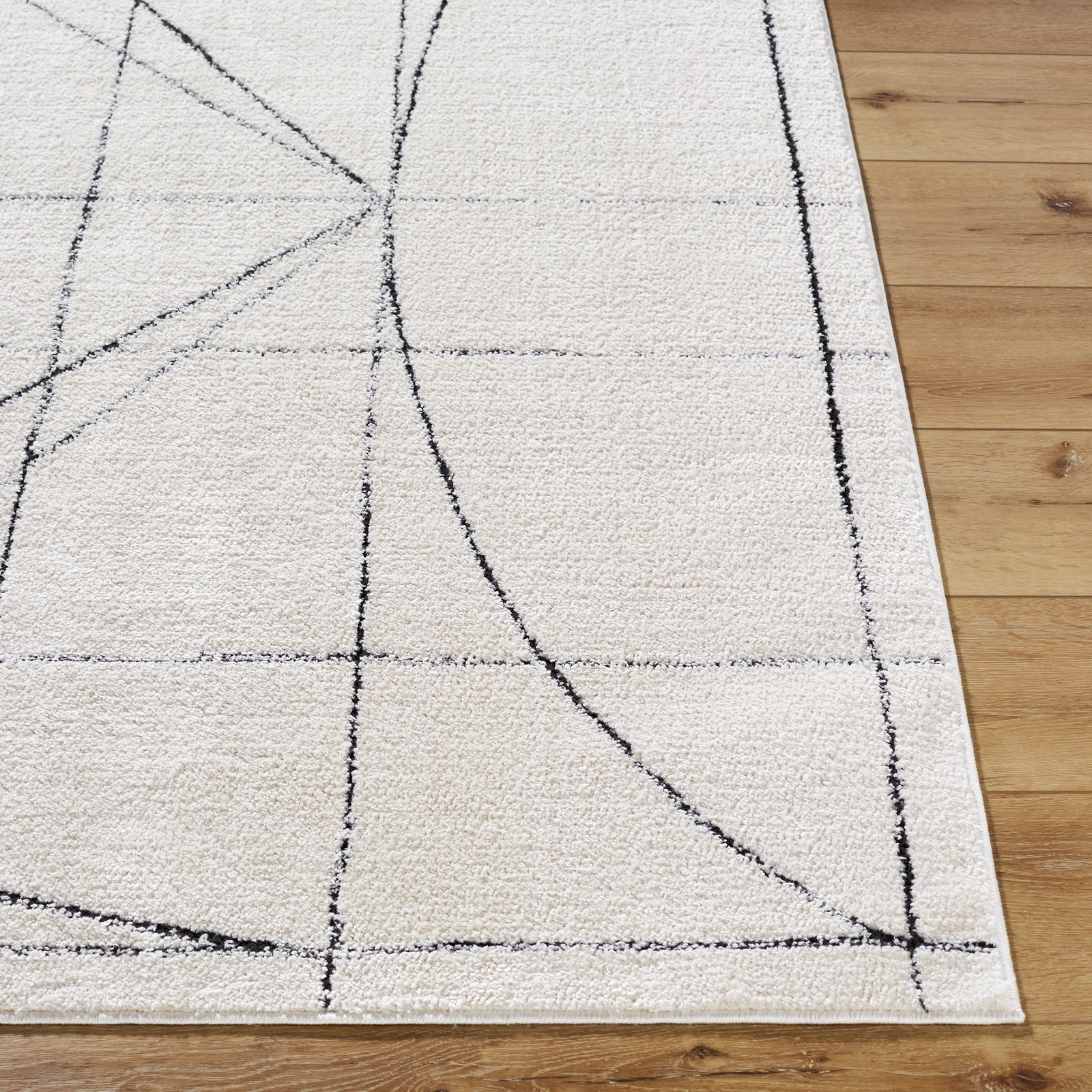 ROMAINE Galey Alix x Livabliss Modern Scandi High Pile Ivory/Black Runner Rug