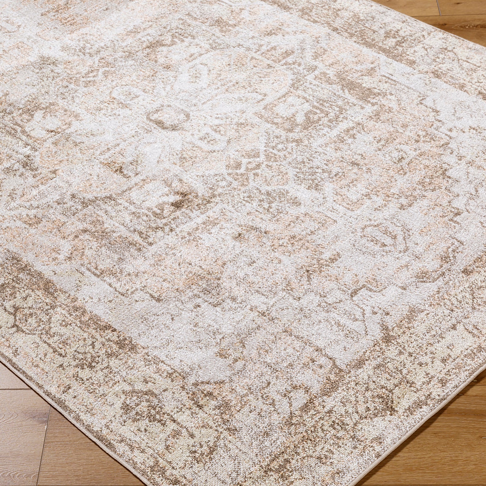 VIVIAN RIDGE Machine Washable Oriental Boho Clay/Dark Brown Area Rug