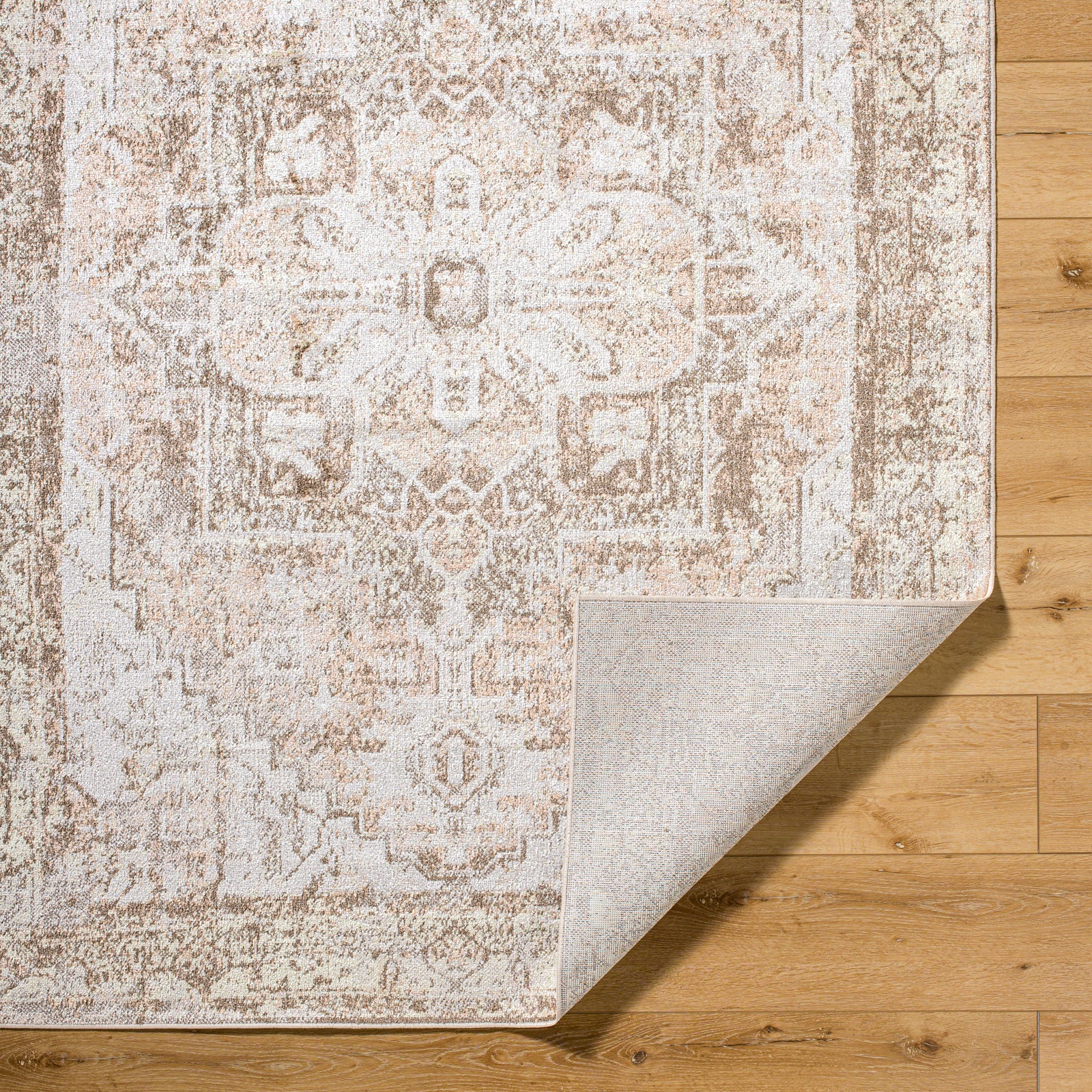 VIVIAN RIDGE Machine Washable Oriental Boho Clay/Dark Brown Area Rug