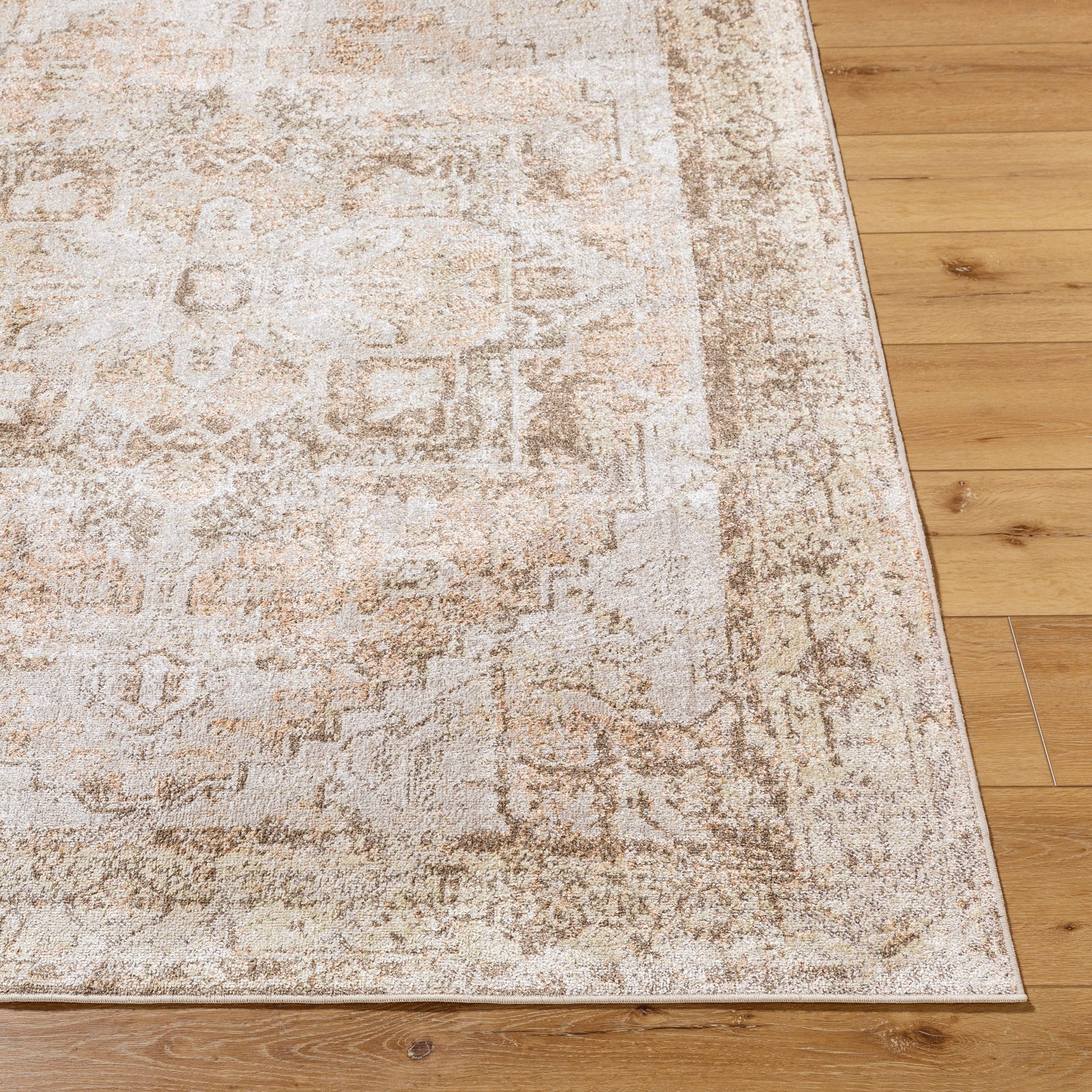 VIVIAN RIDGE Machine Washable Oriental Boho Clay/Dark Brown Area Rug