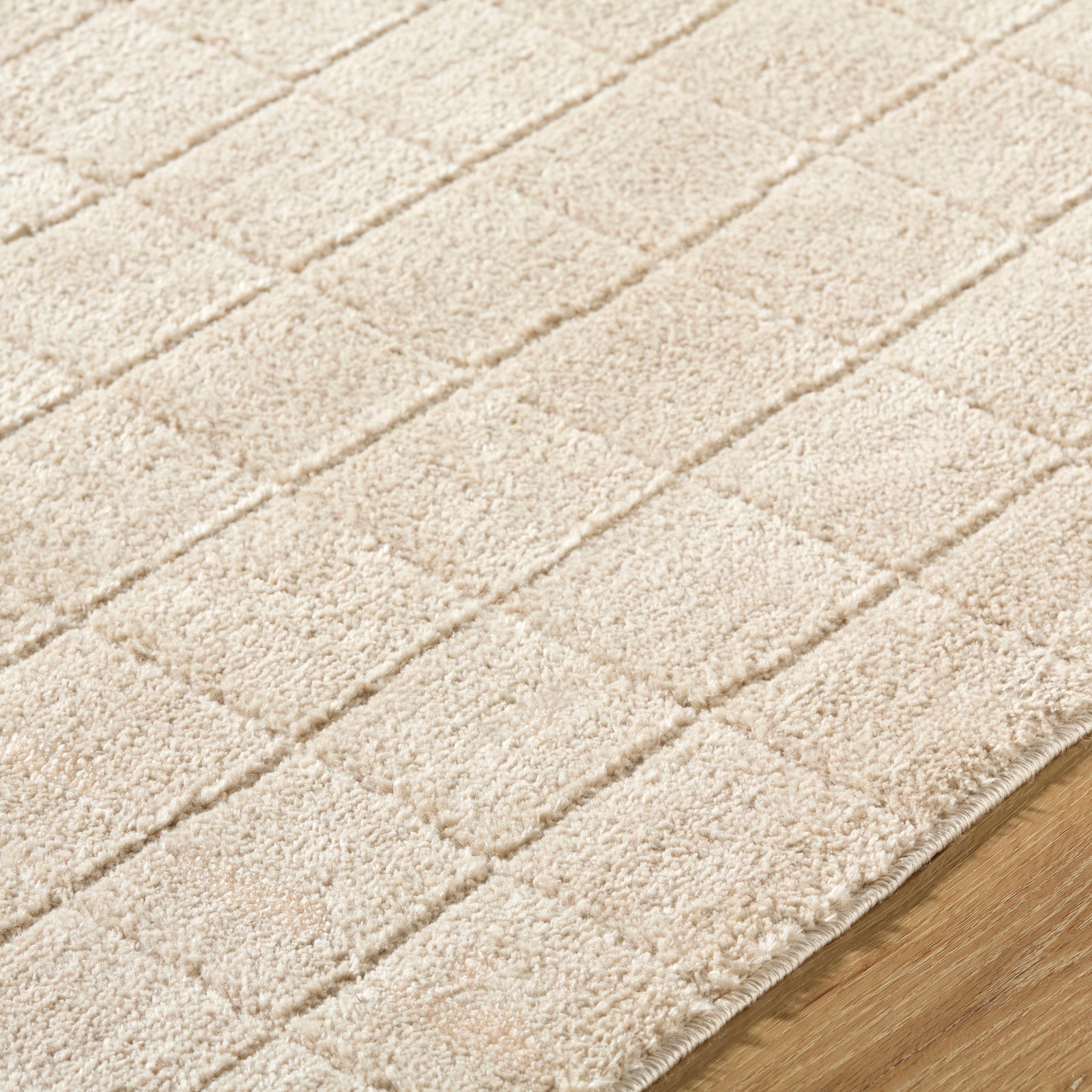 AMINA Our PNW Home x Livabliss Scandi High Pile Light Beige/Light Brown Runner Rug