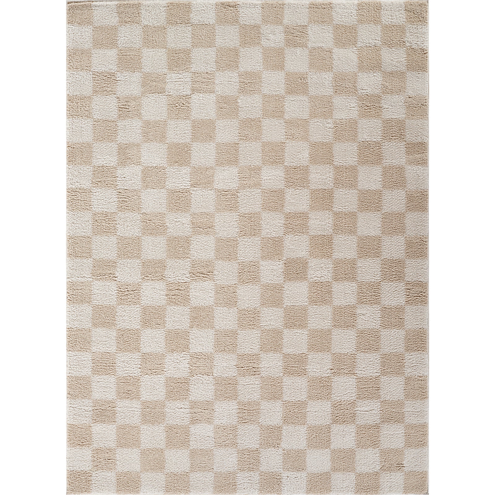 IZALINE Machine Washable Modern Shaggy Beige Area Rug