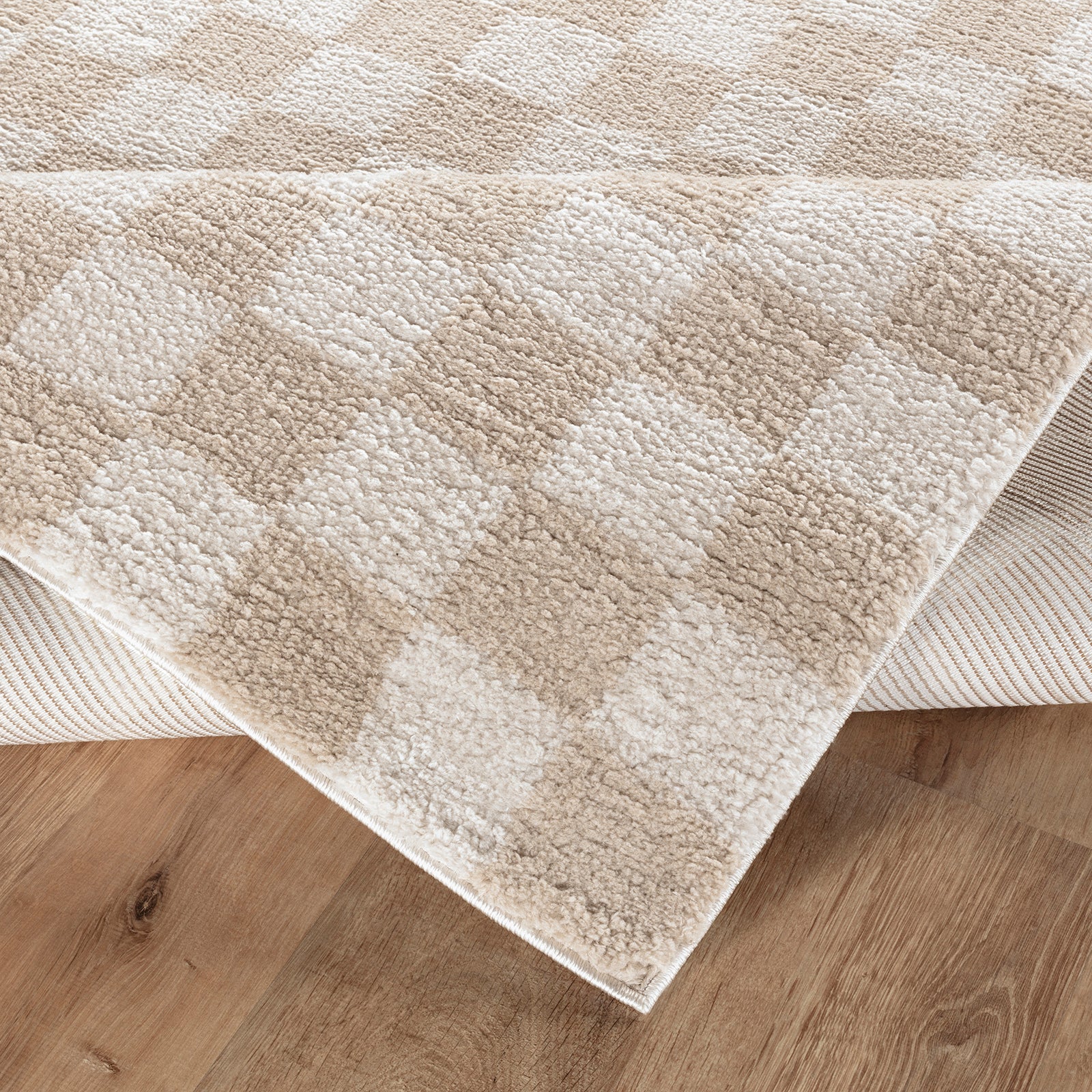 IZALINE Machine Washable Modern Shaggy Beige Area Rug