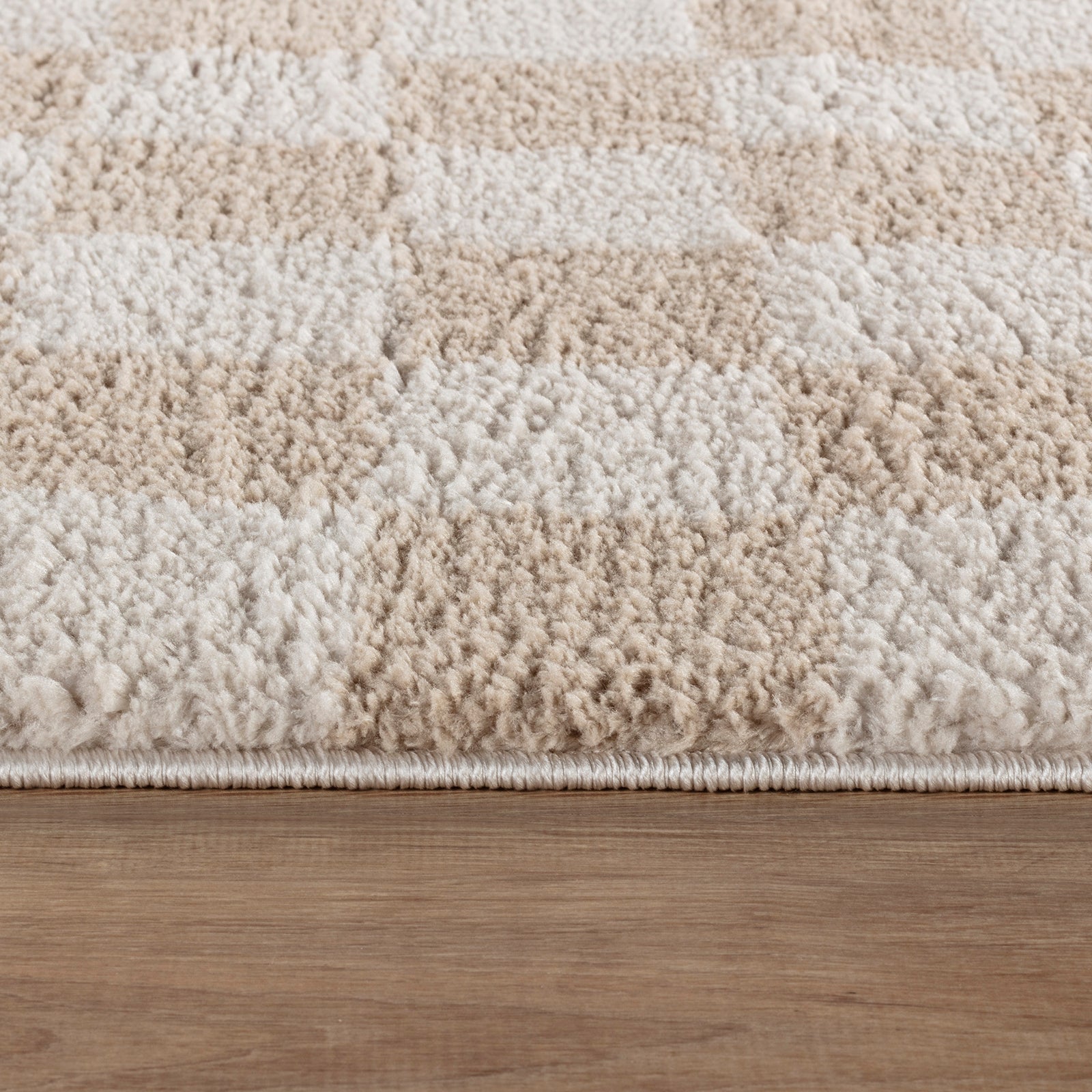 IZALINE Machine Washable Modern Shaggy Beige Area Rug