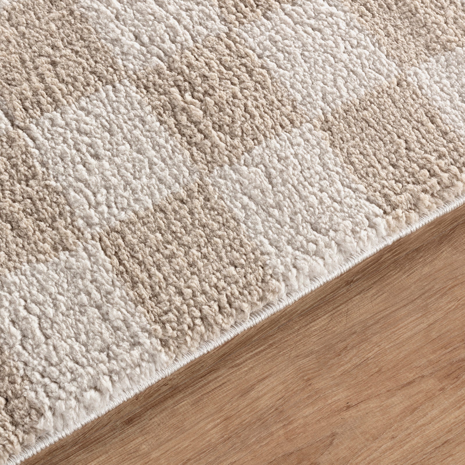 IZALINE Machine Washable Modern Shaggy Beige Area Rug