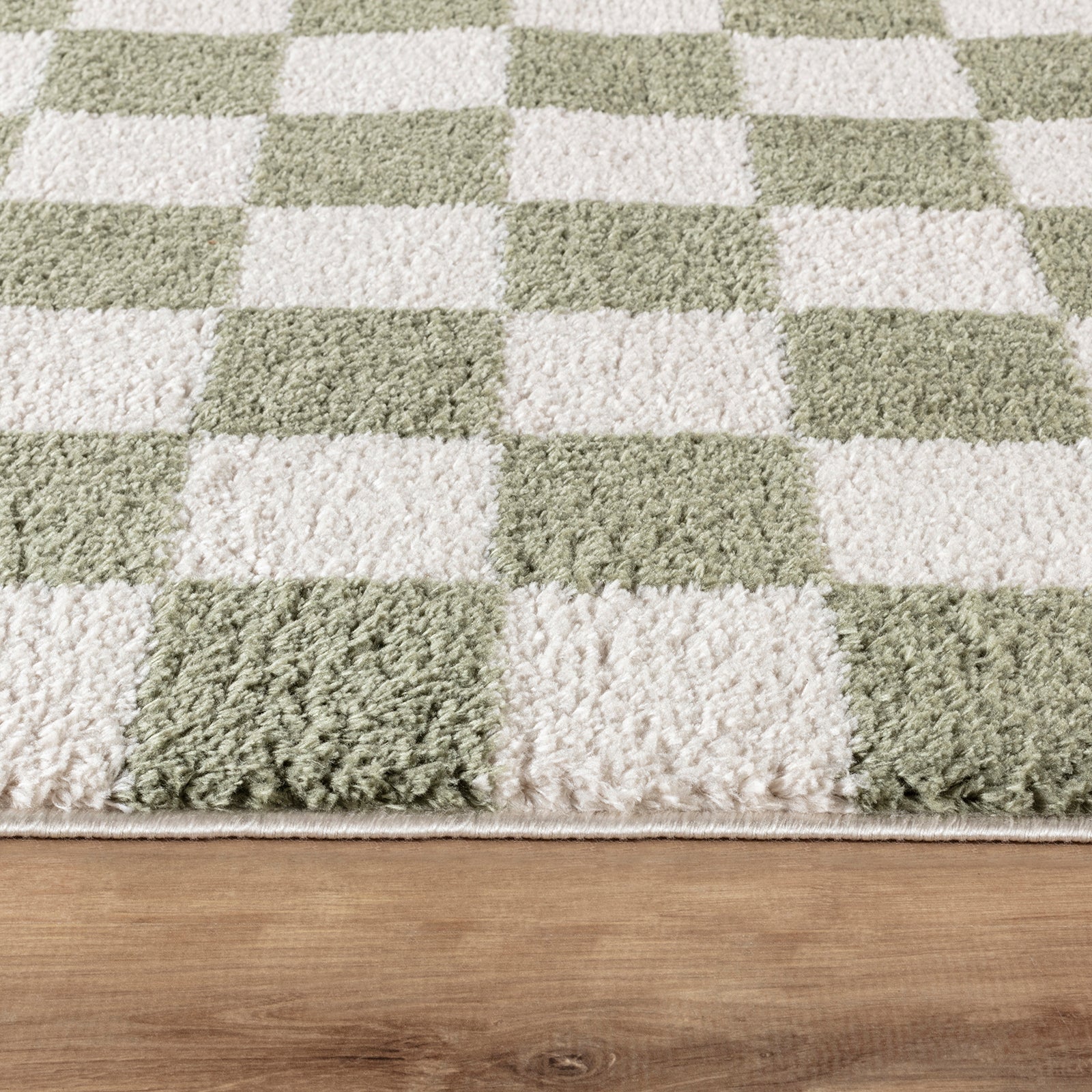 Fossay Shag Washable Checkered Rug