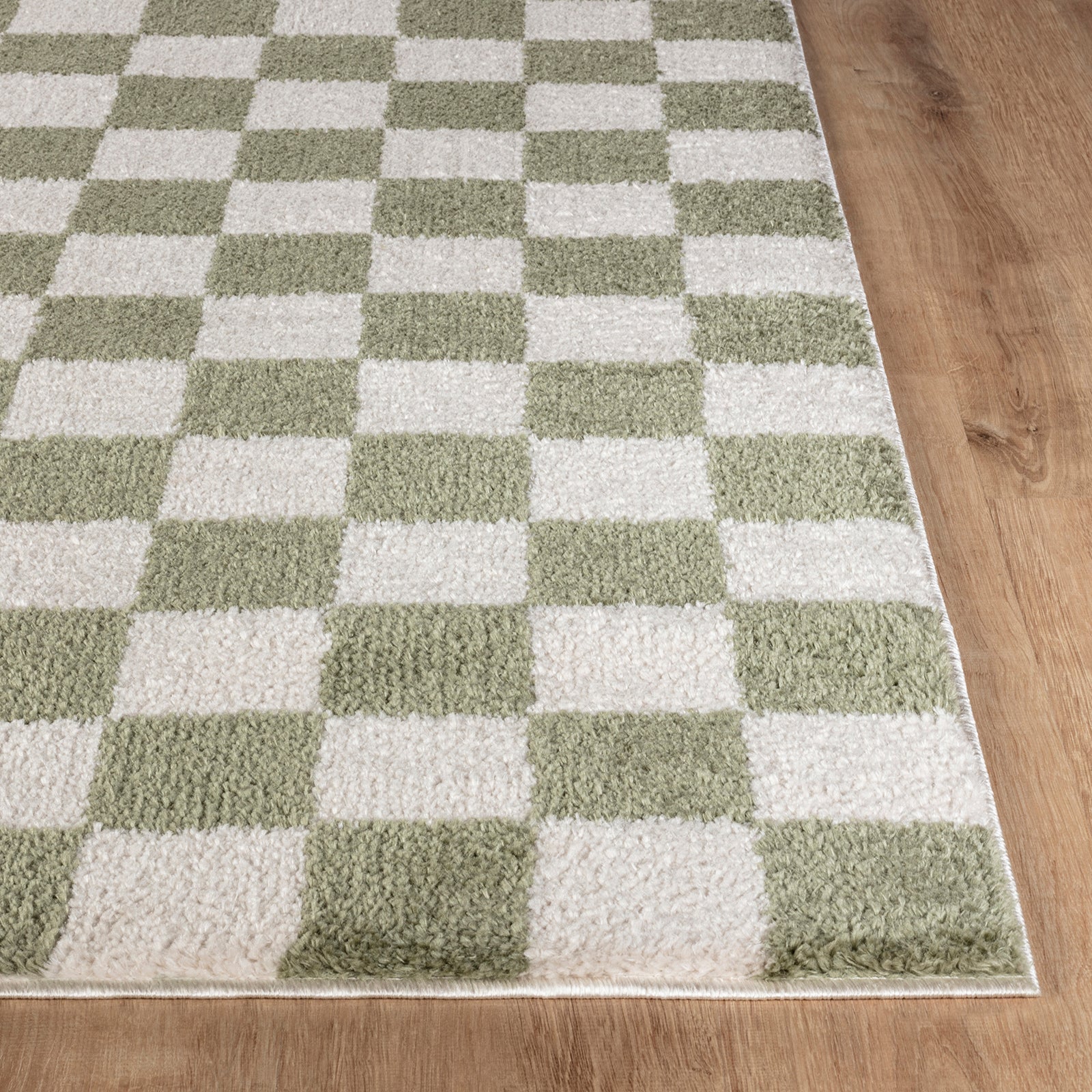 Fossay Shag Washable Checkered Rug