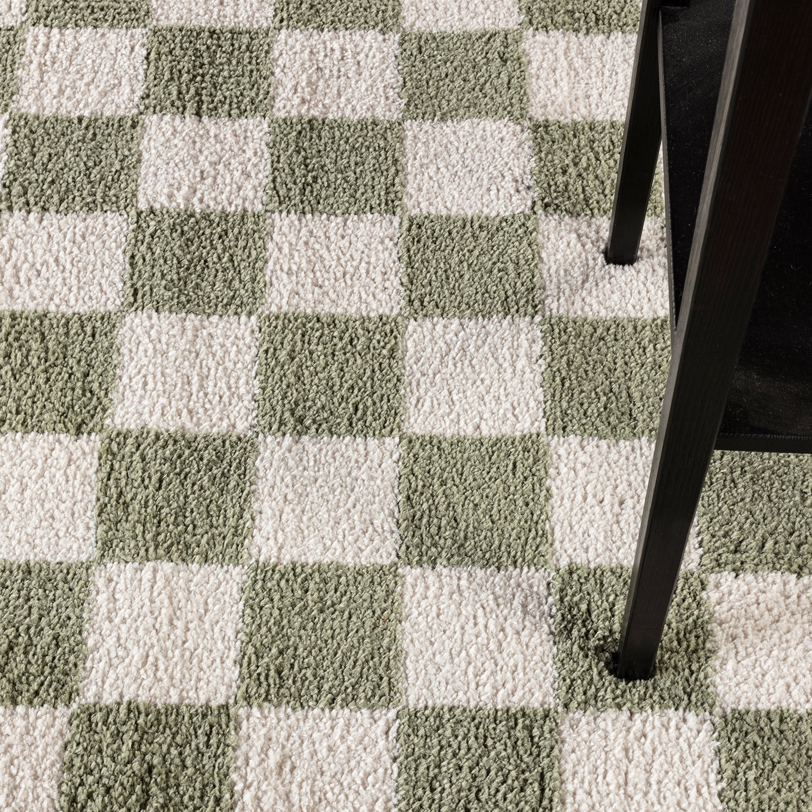 Fossay Shag Washable Checkered Rug