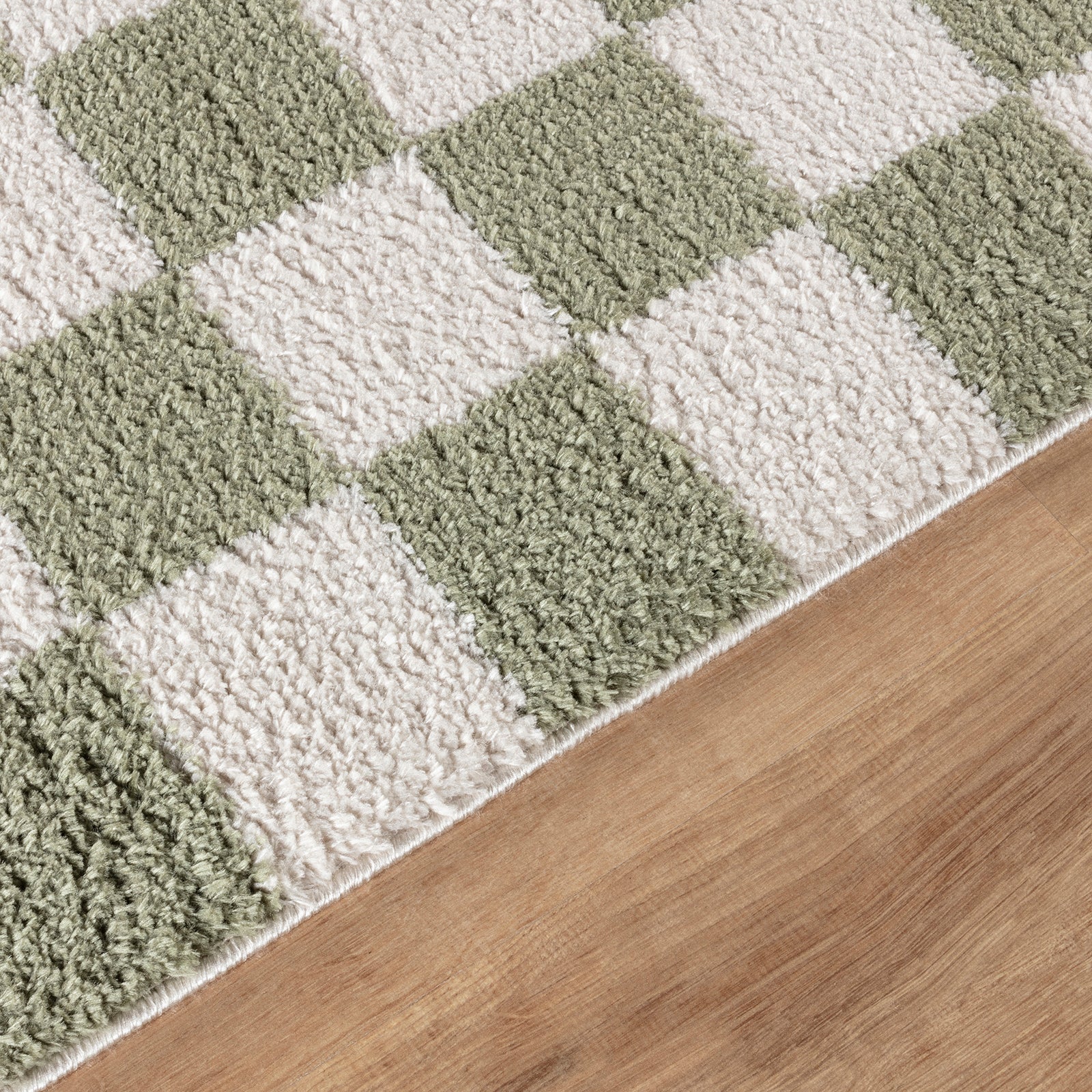 Fossay Shag Washable Checkered Rug