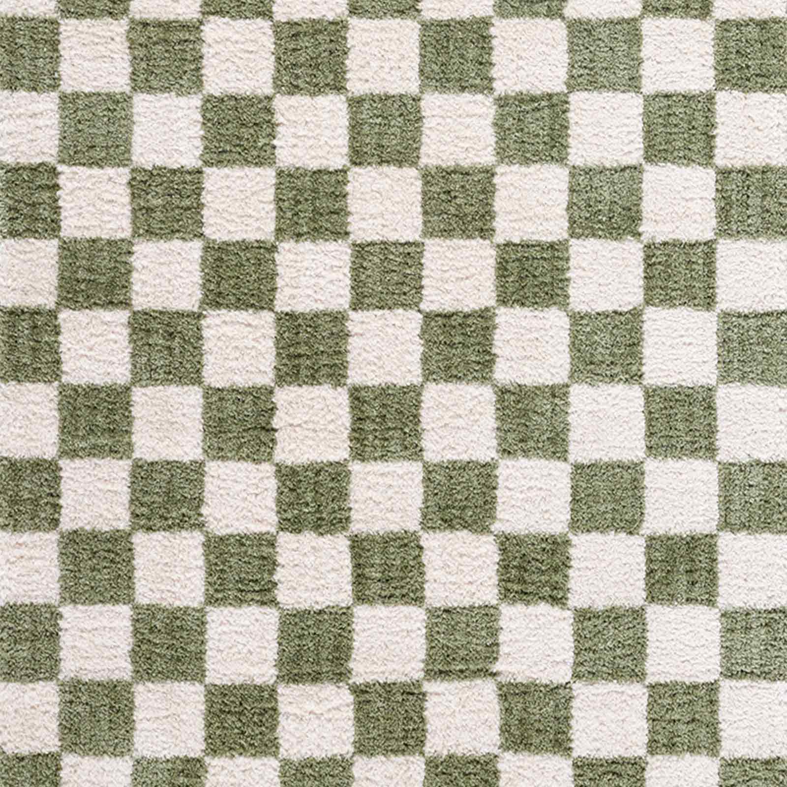 IZALINE Machine Washable Modern Shaggy Grass Green Area Rug