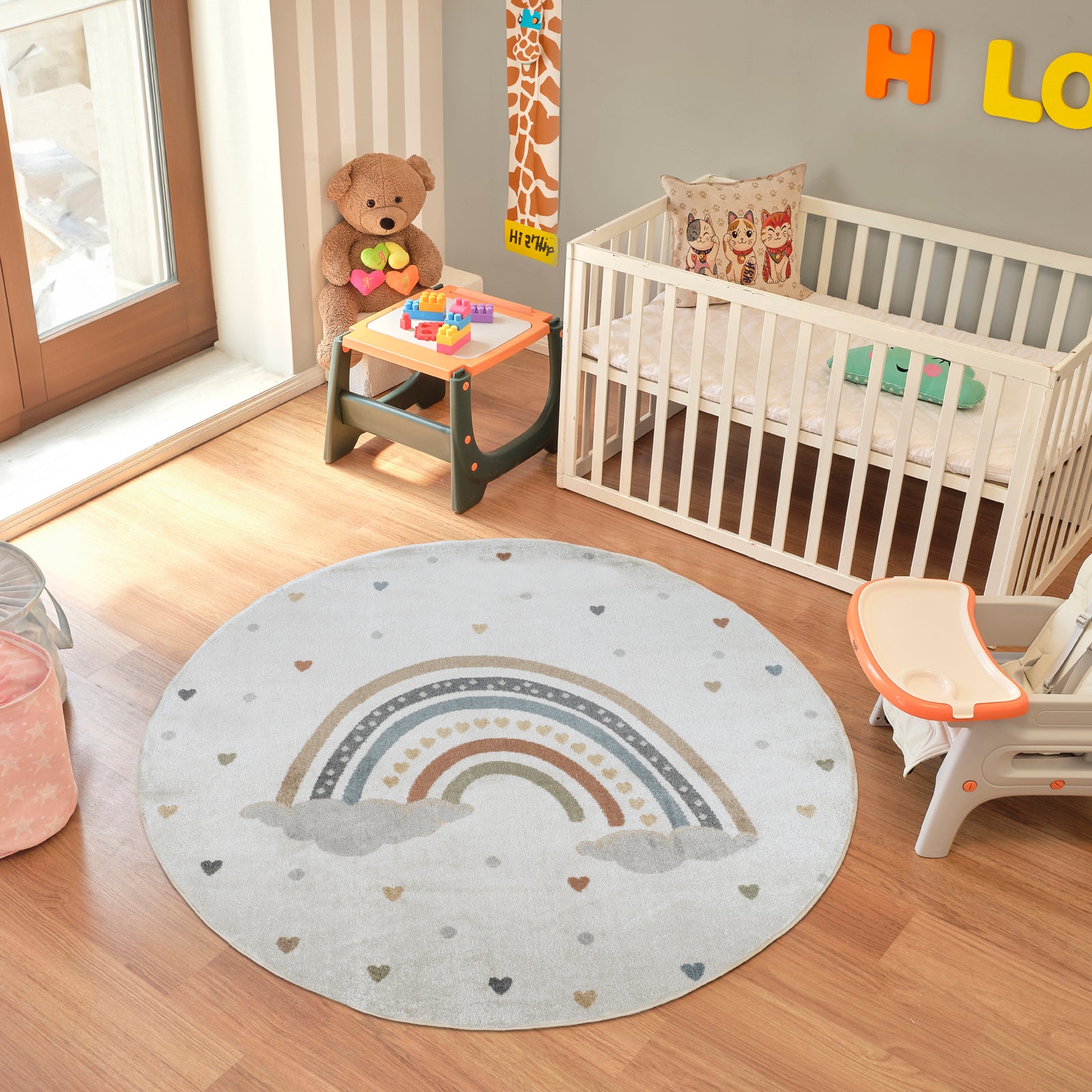 RAINI-BOW Machine Washable Kids' Rug
