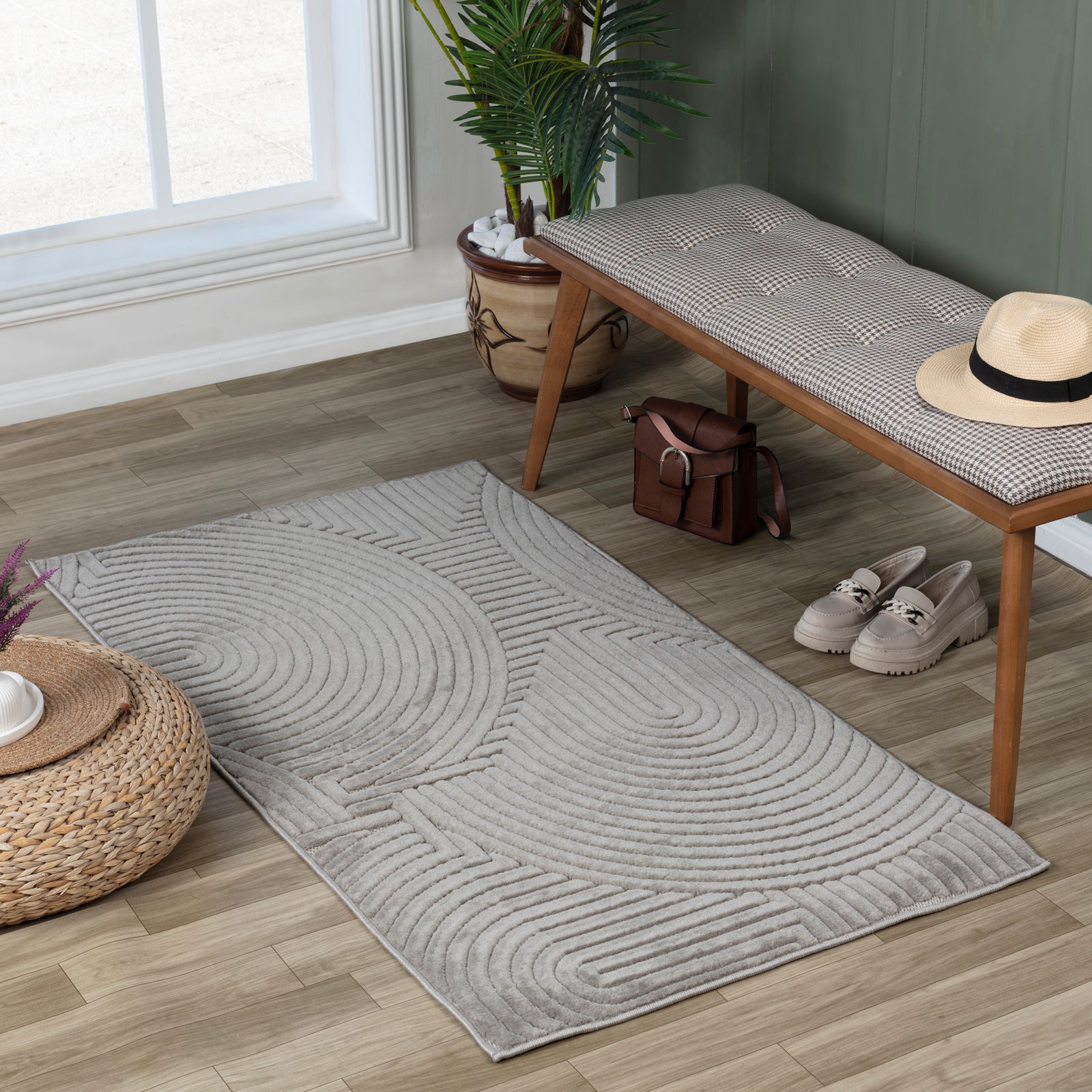 REYKO In- /Outdoor Boho Skandi Area Rug