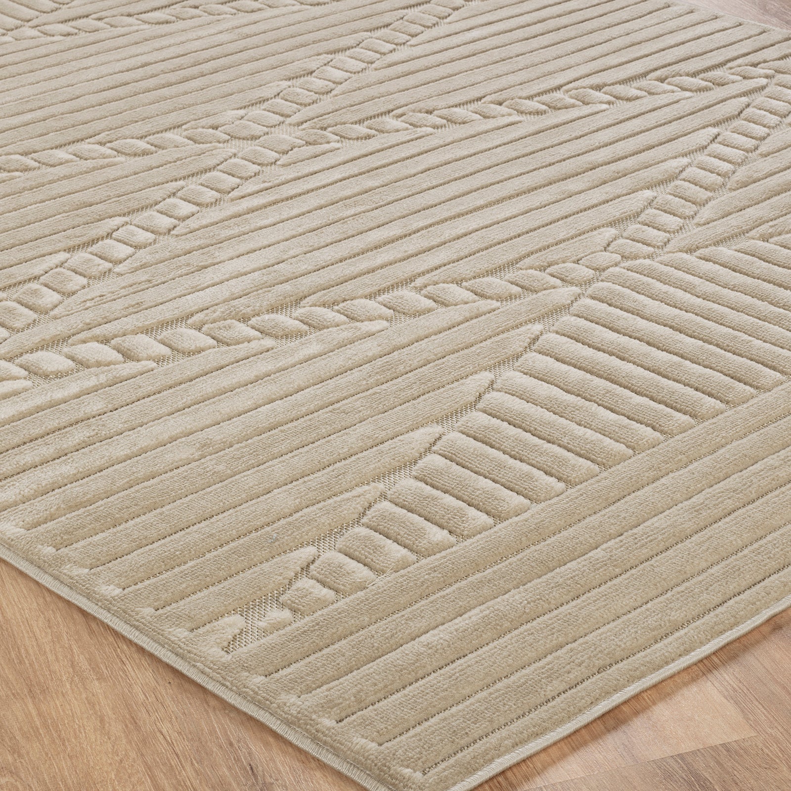 MITSUKO In- & Outdoor Scandi Modern Beige Area Rug