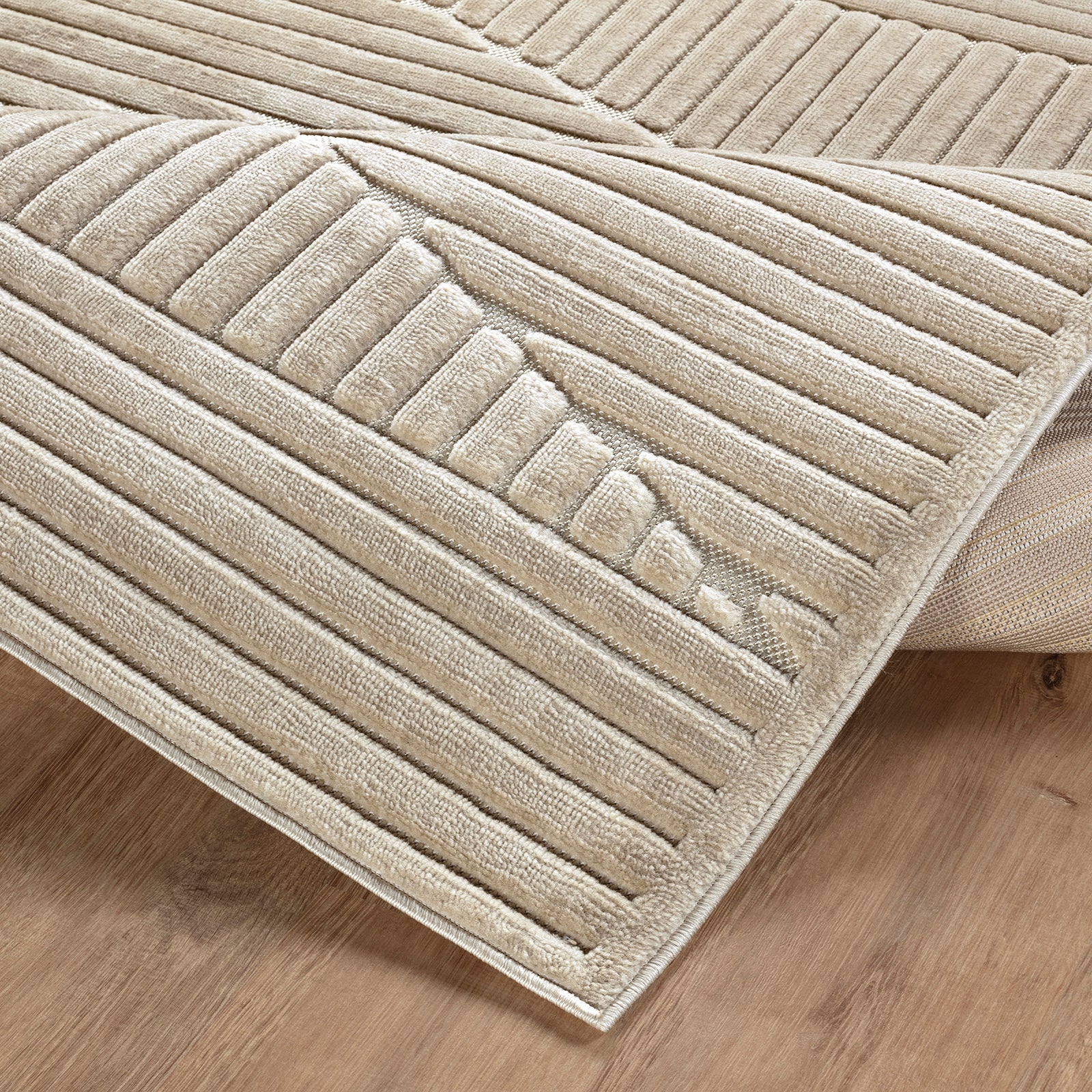 MITSUKO In- & Outdoor Scandi Modern Beige Area Rug