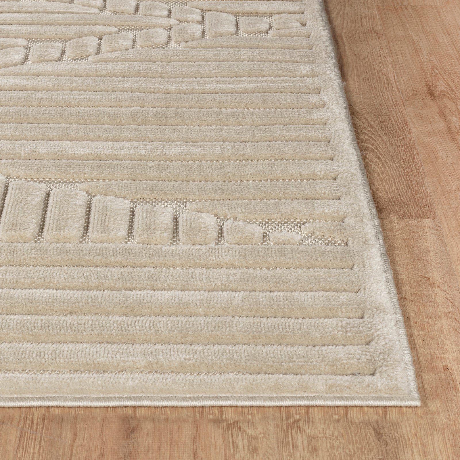 MITSUKO In- & Outdoor Scandi Modern Beige Area Rug