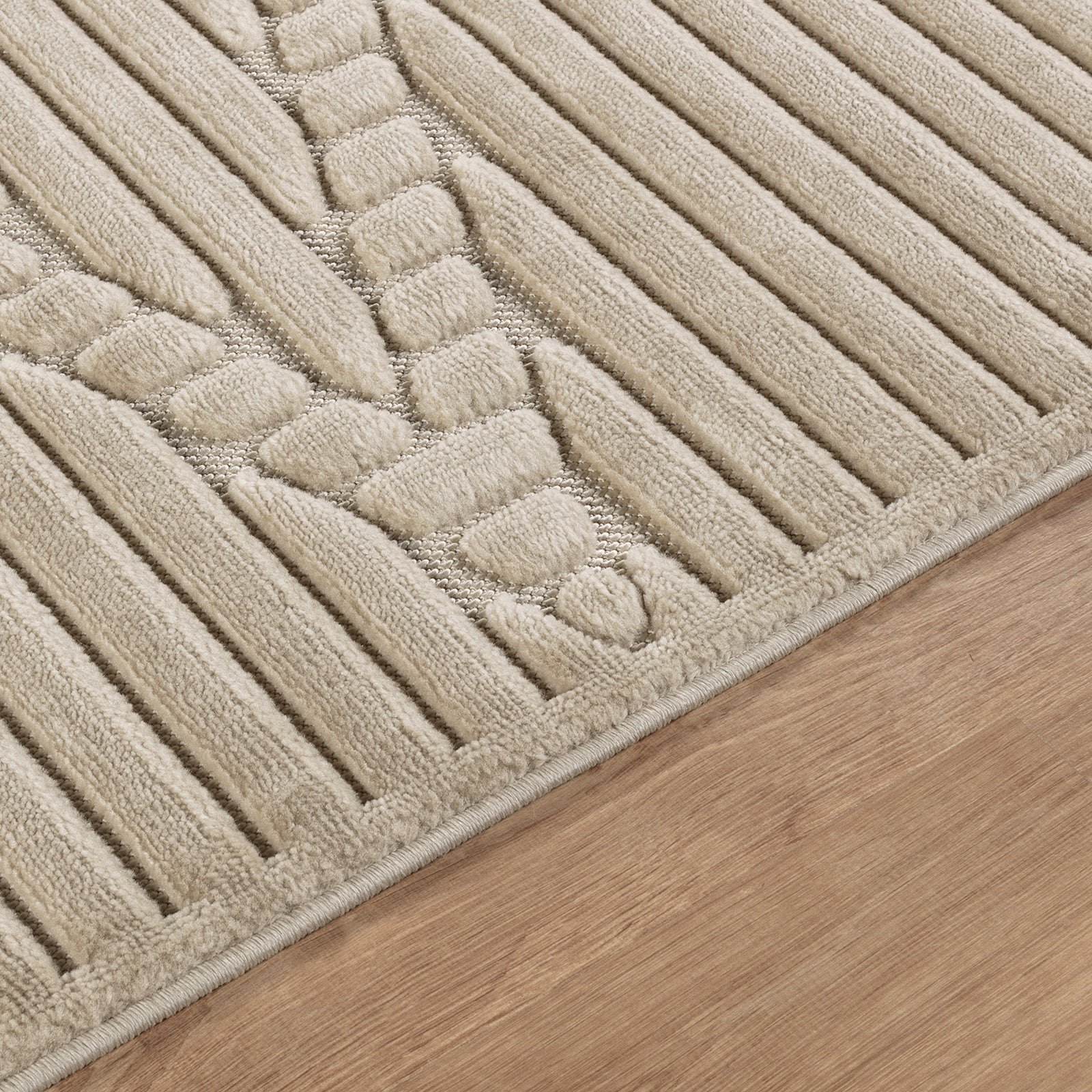 MITSUKO In- & Outdoor Scandi Modern Beige Area Rug