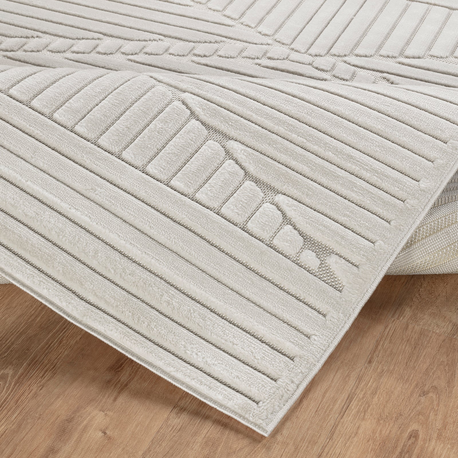 MITSUKO In- & Outdoor Scandi Modern White Area Rug