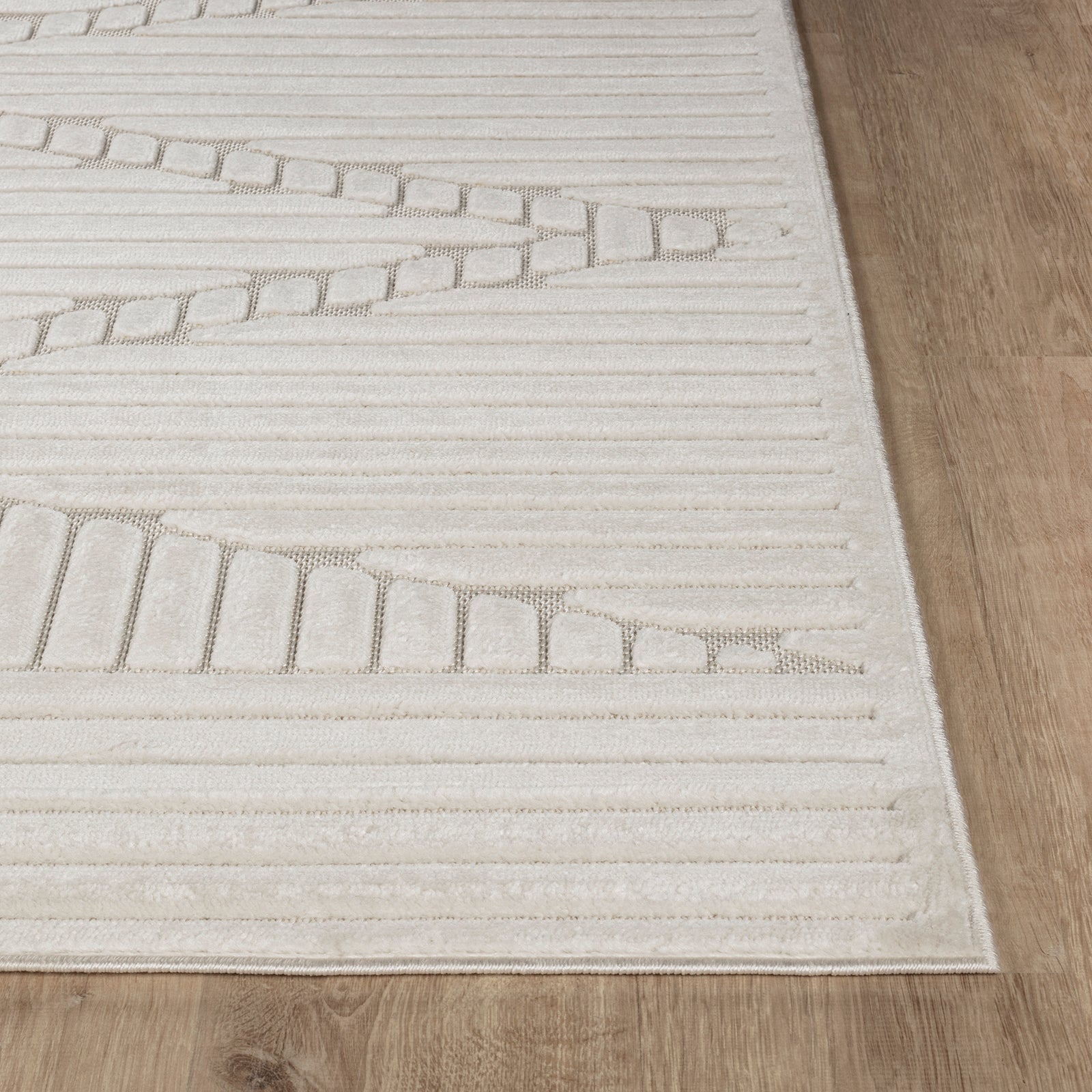 MITSUKO In- & Outdoor Scandi Modern White Area Rug