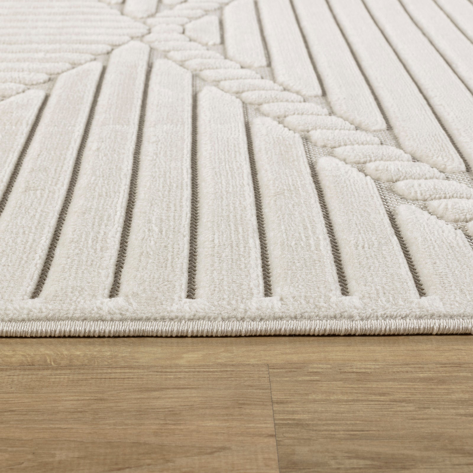 MITSUKO In- & Outdoor Scandi Modern White Area Rug