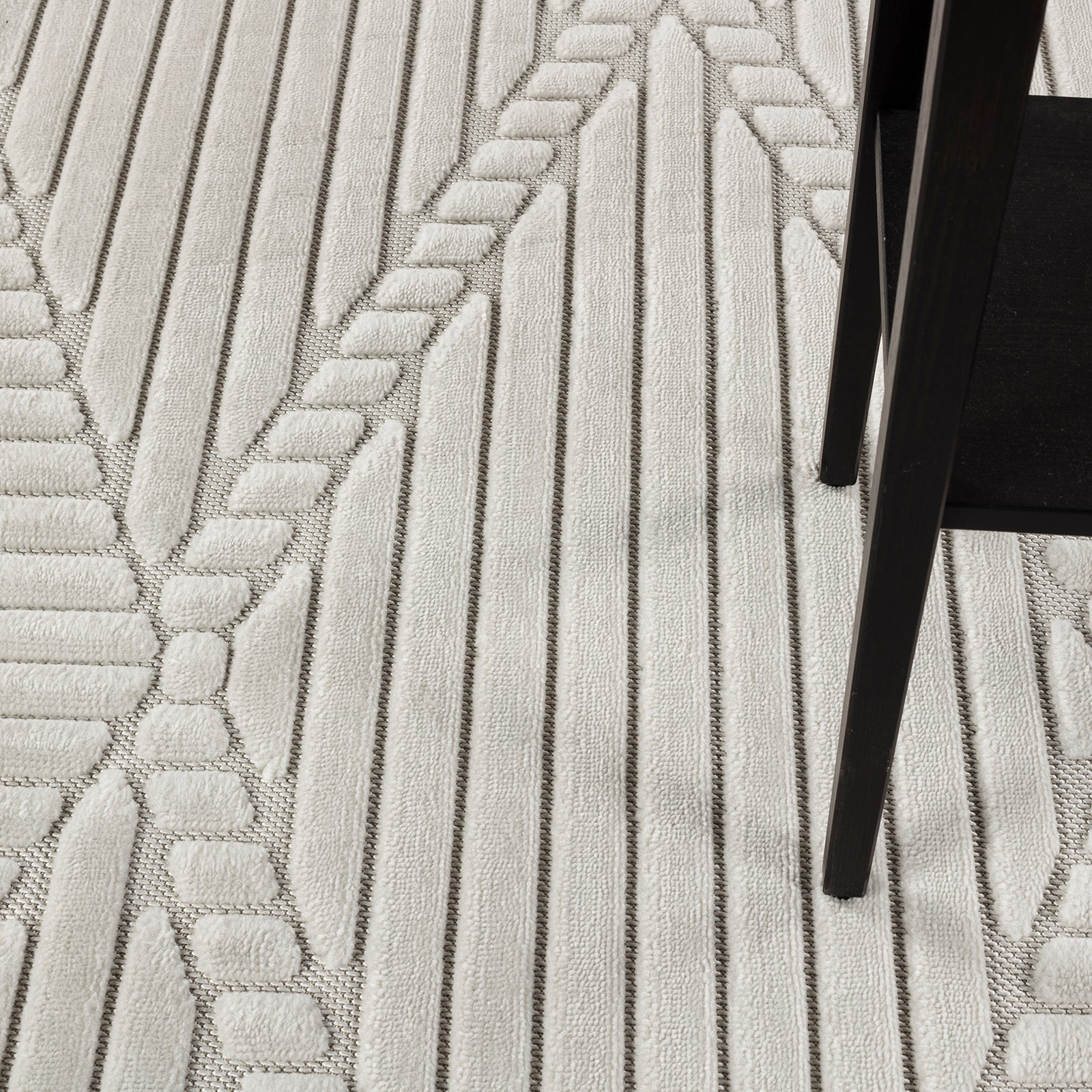 MITSUKO In- & Outdoor Scandi Modern White Area Rug