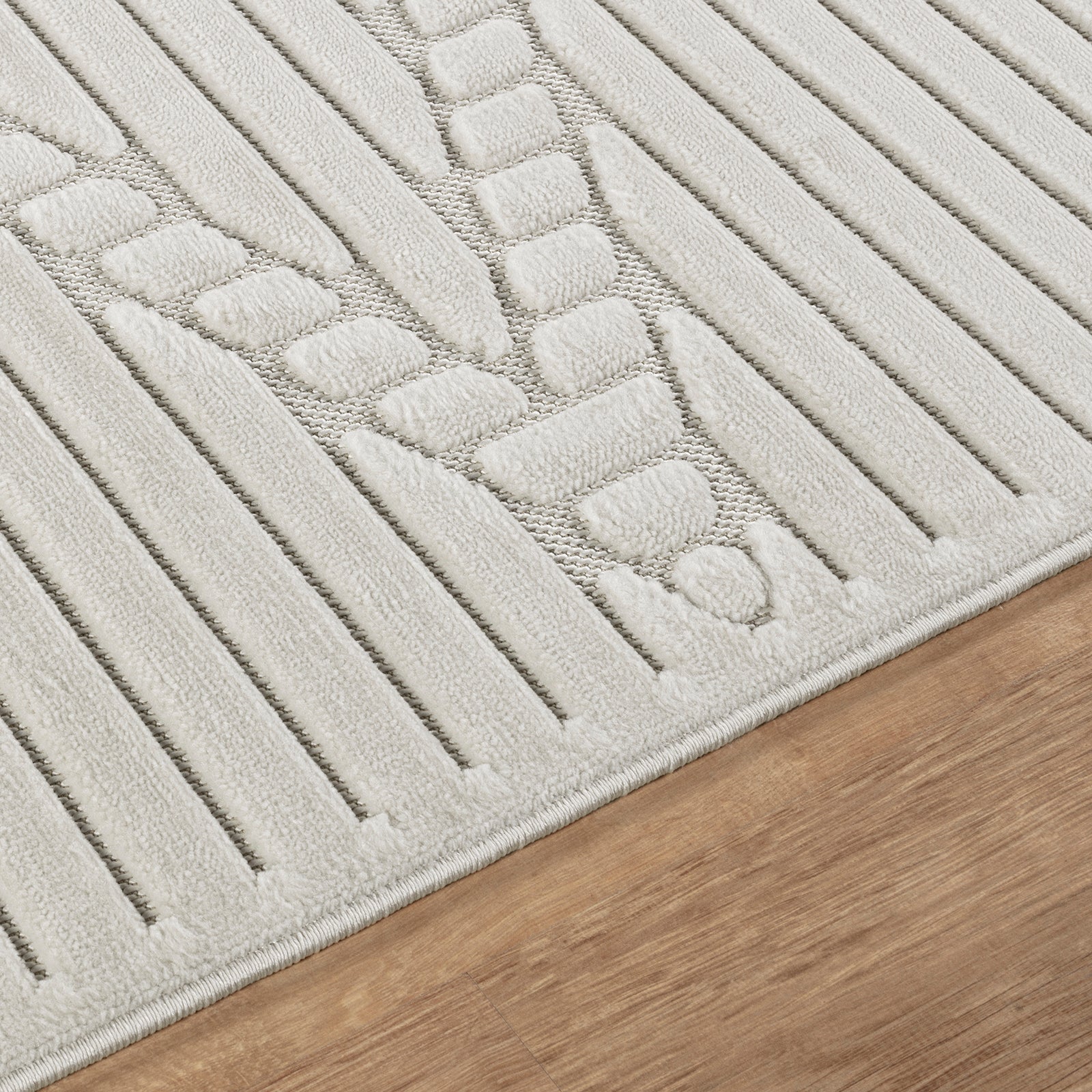 MITSUKO In- & Outdoor Scandi Modern White Area Rug