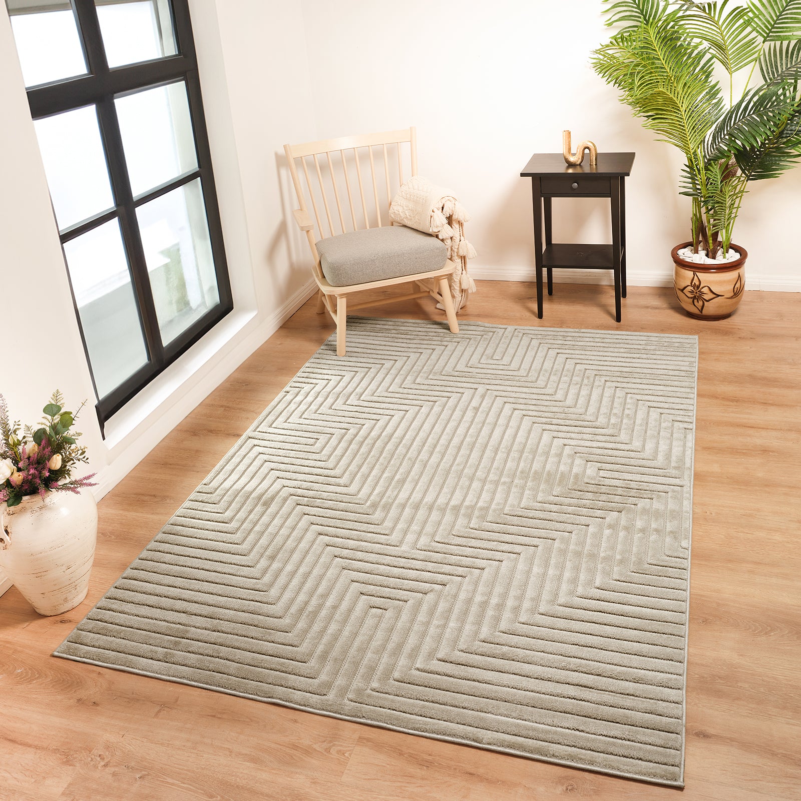 NAOKO In- & Outdoor Scandi Modern Beige Area Rug