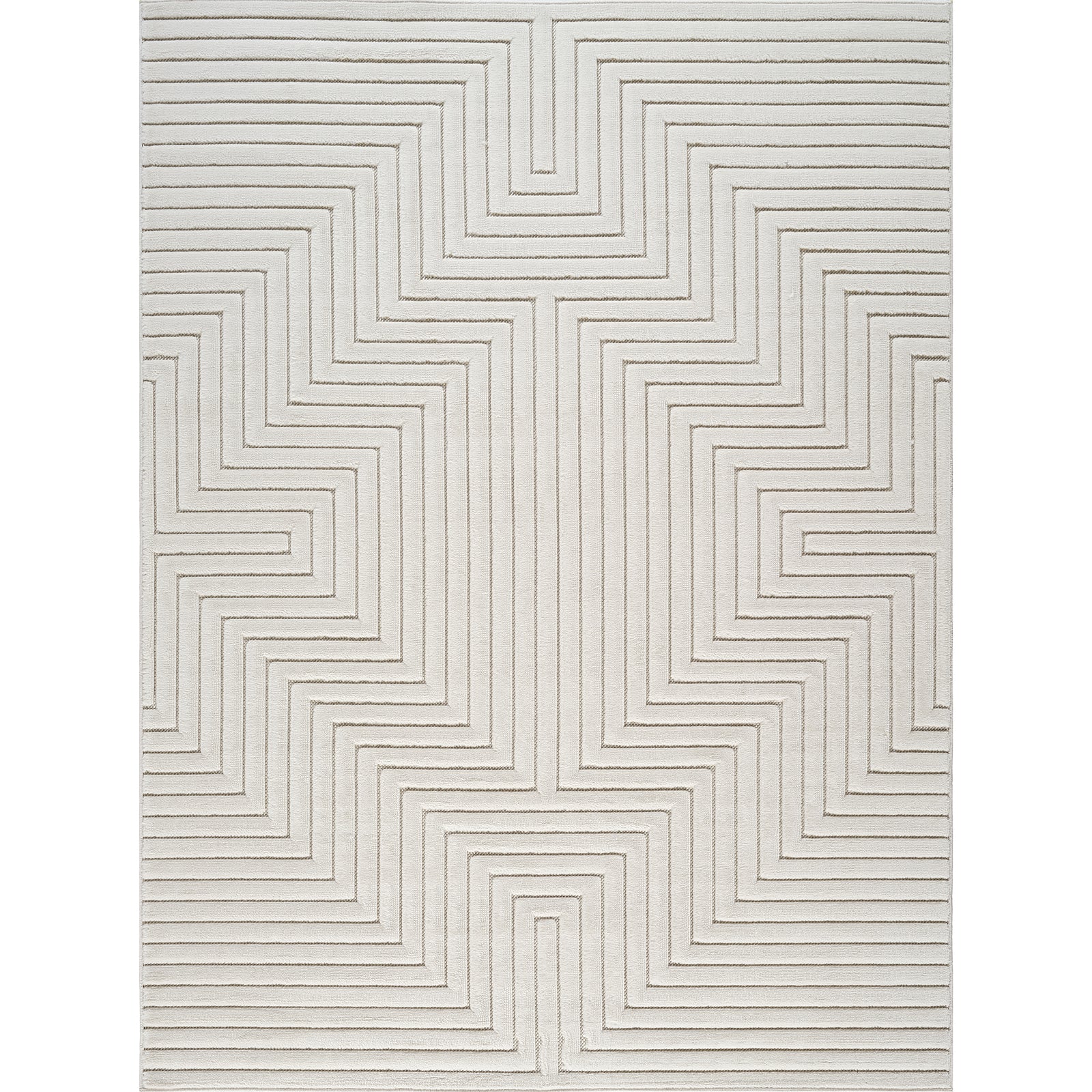 NAOKO In- & Outdoor Scandi Modern White Area Rug