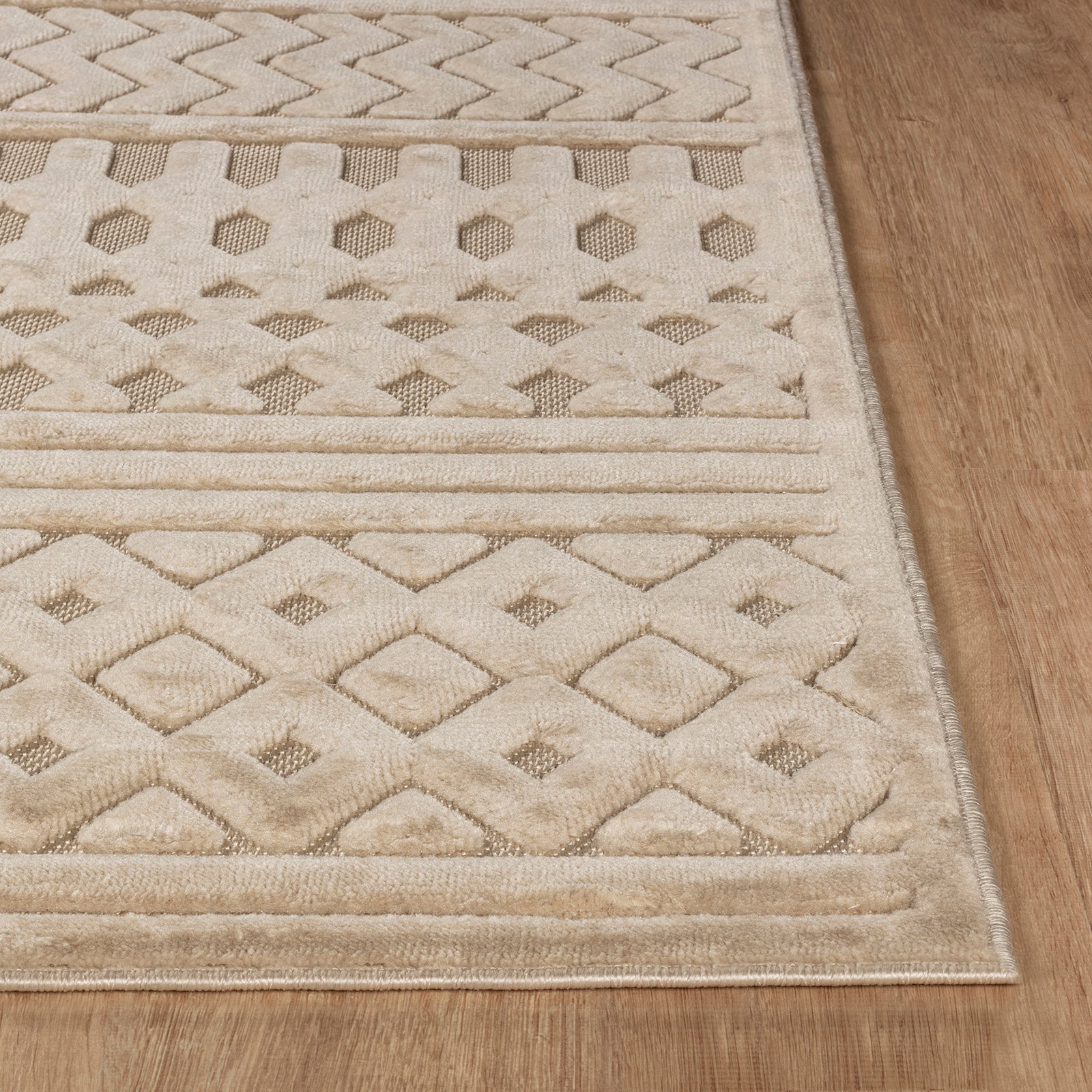 HARUKA In- & Outdoor Scandi Modern Beige Area Rug