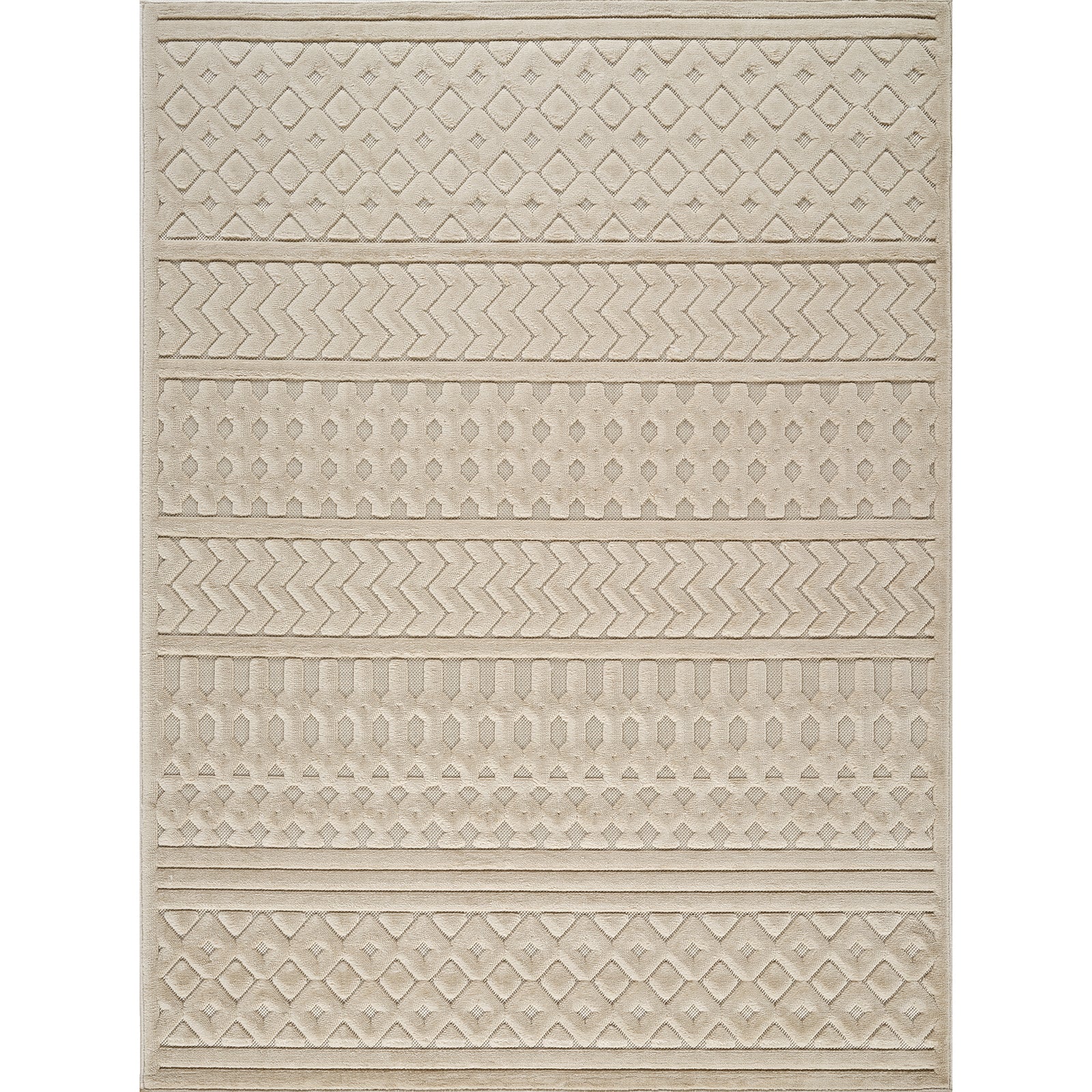 HARUKA In- & Outdoor Scandi Modern Beige Area Rug