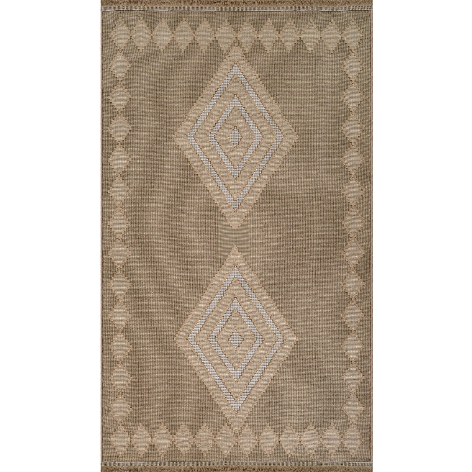 KEYURI Machine Washable Jute Boho Area Rug