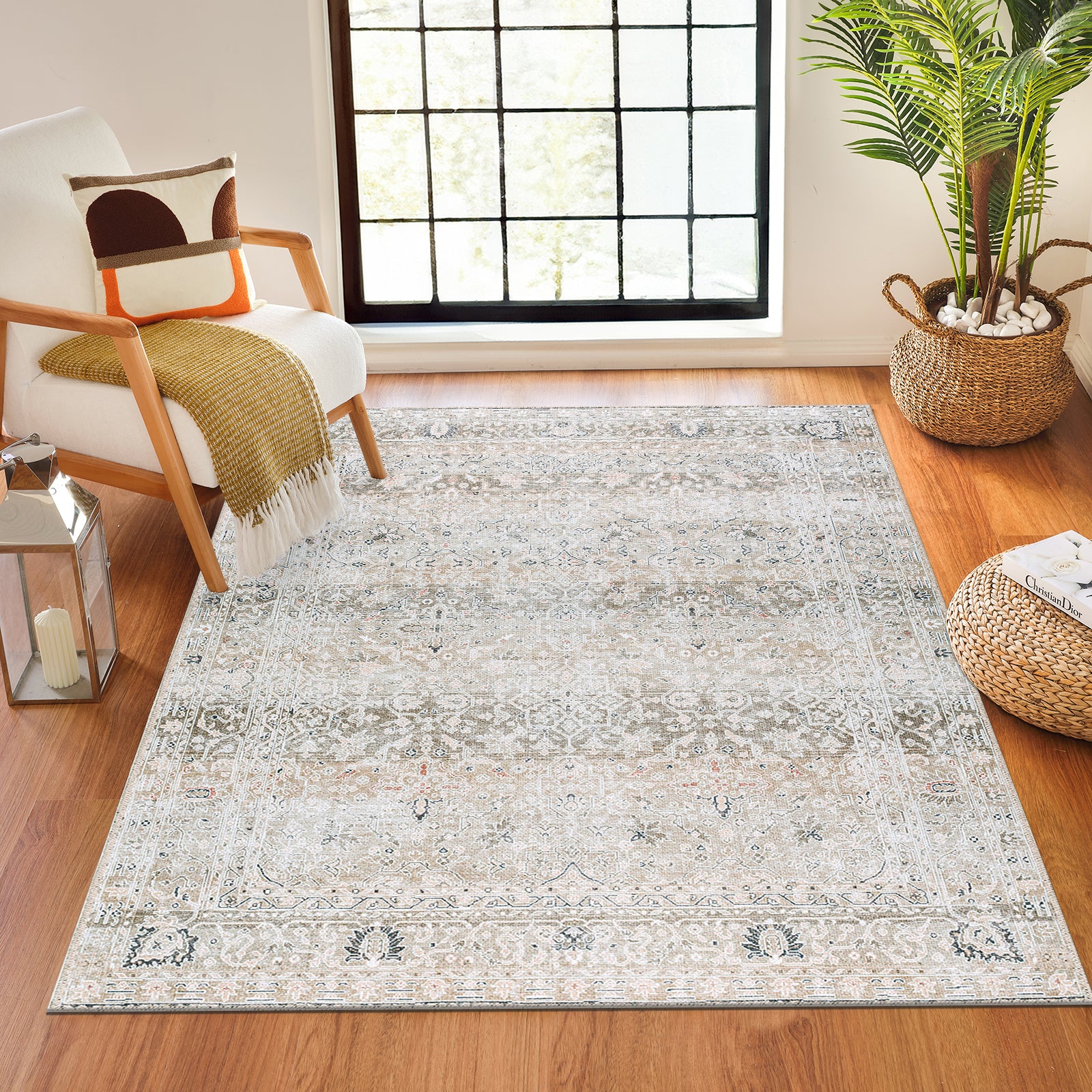 SONILA Machine Washable Vintage Area Rug