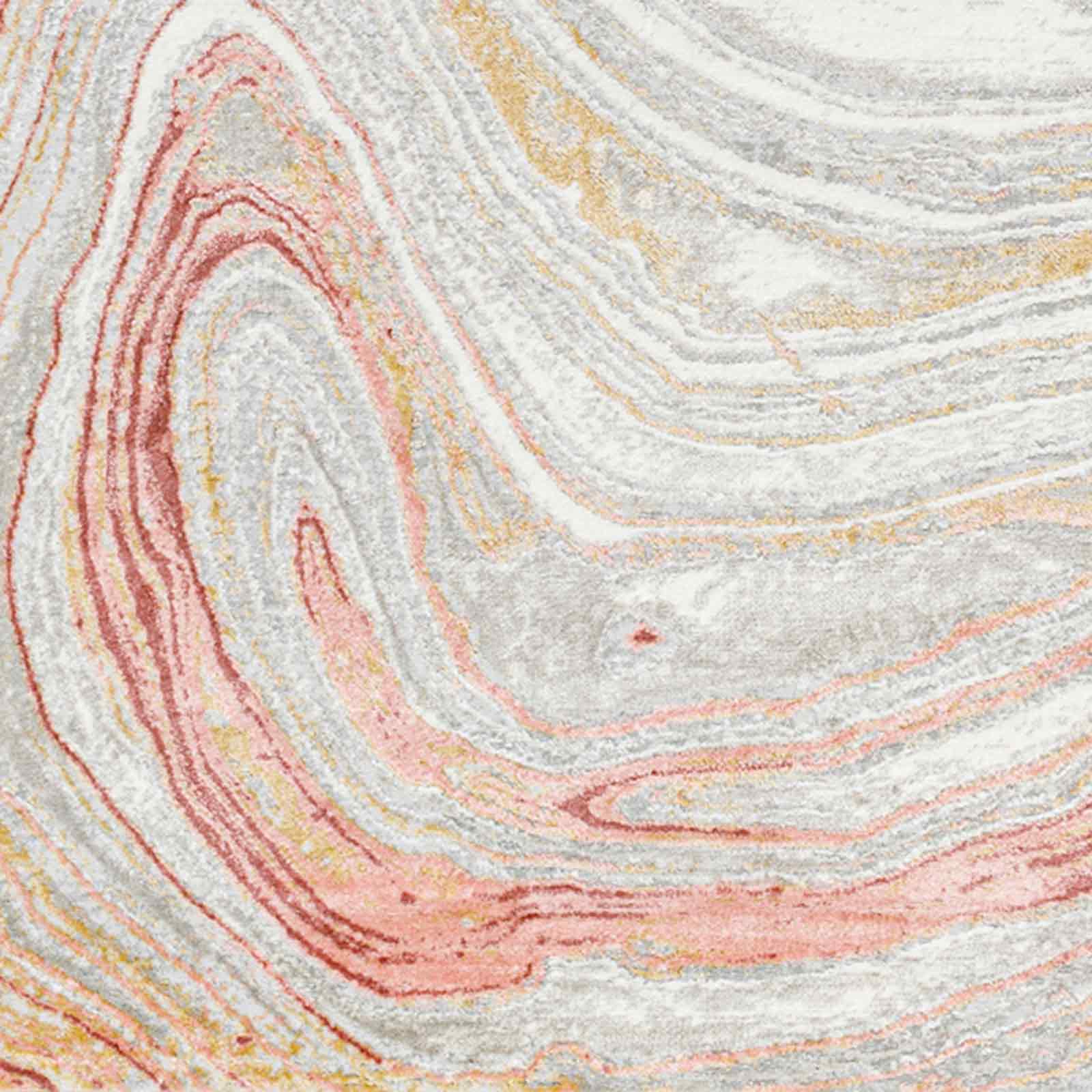 GLENDY Abstract Modern Marble Coral/Beige Area Rug