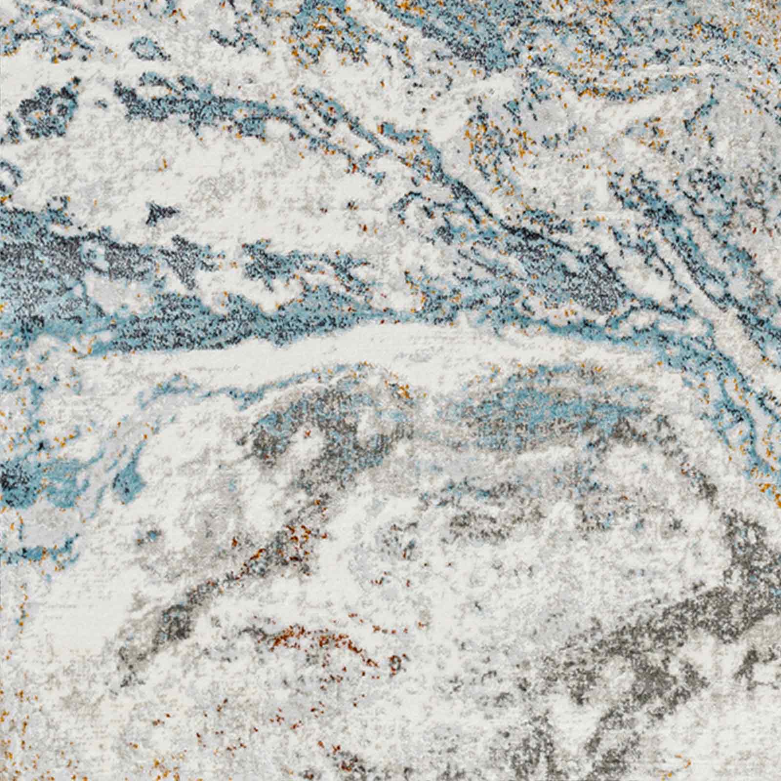 TENITA Abstract Modern Marble Sky Blue Area Rug