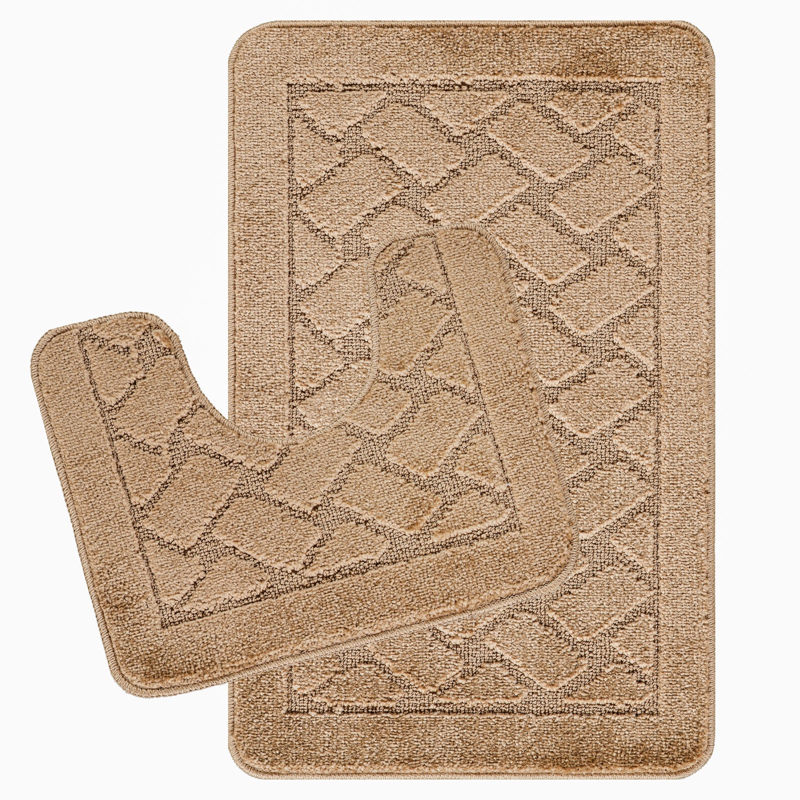 NILAH 2 Machine Washable Anti-Slip Bathroom Area Rugs